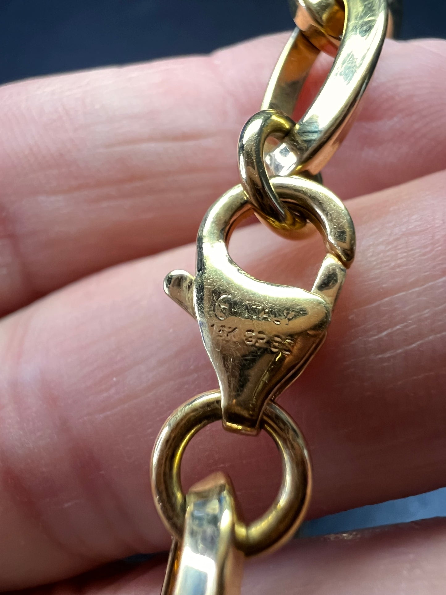 Yellow gold over bronze link bracelet 8 inches