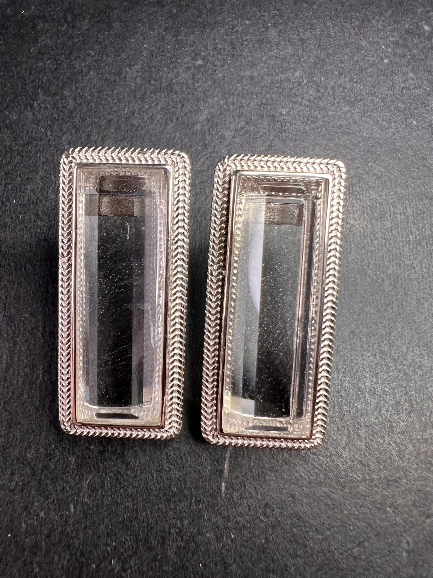 NEW clear quartz gemstone sterling silver earrings