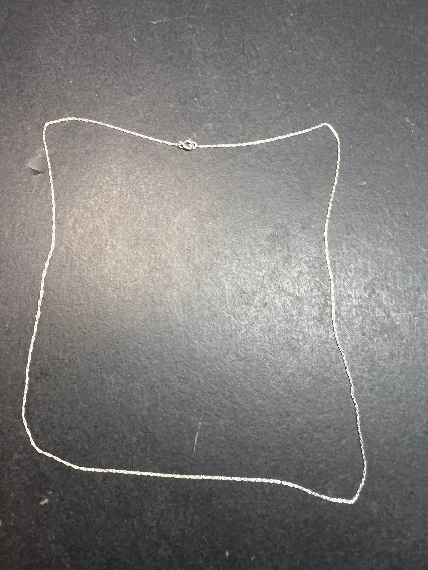 NEW 14k white gold 18 inch cable chain .45 grams