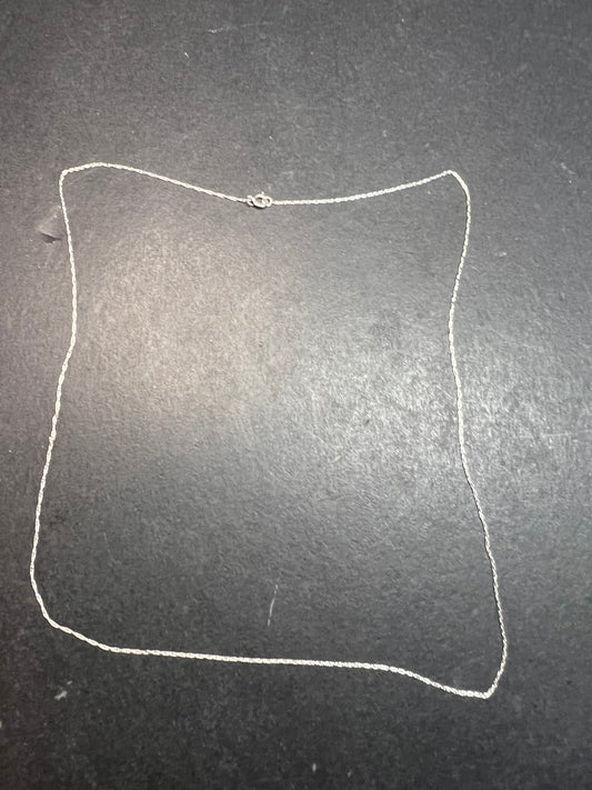 NEW 14k white gold 18 inch cable chain .45 grams