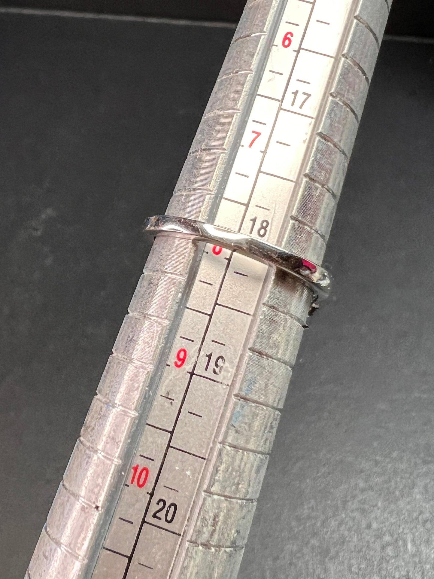 NEW Cherry citrine and Moissanite halo ring in platinum over sterling silver size 8