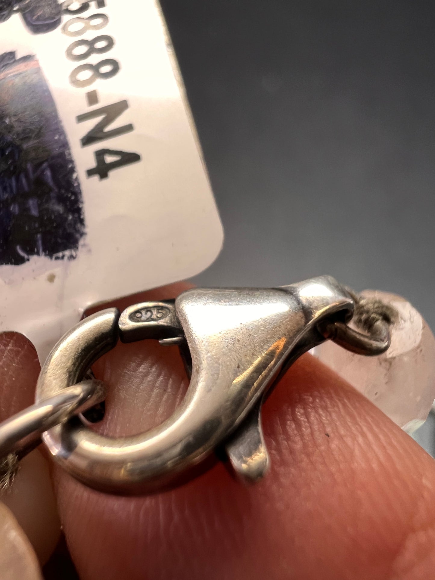 NEW amazonite , pearl multi stone sterling silver 30 inch necklace