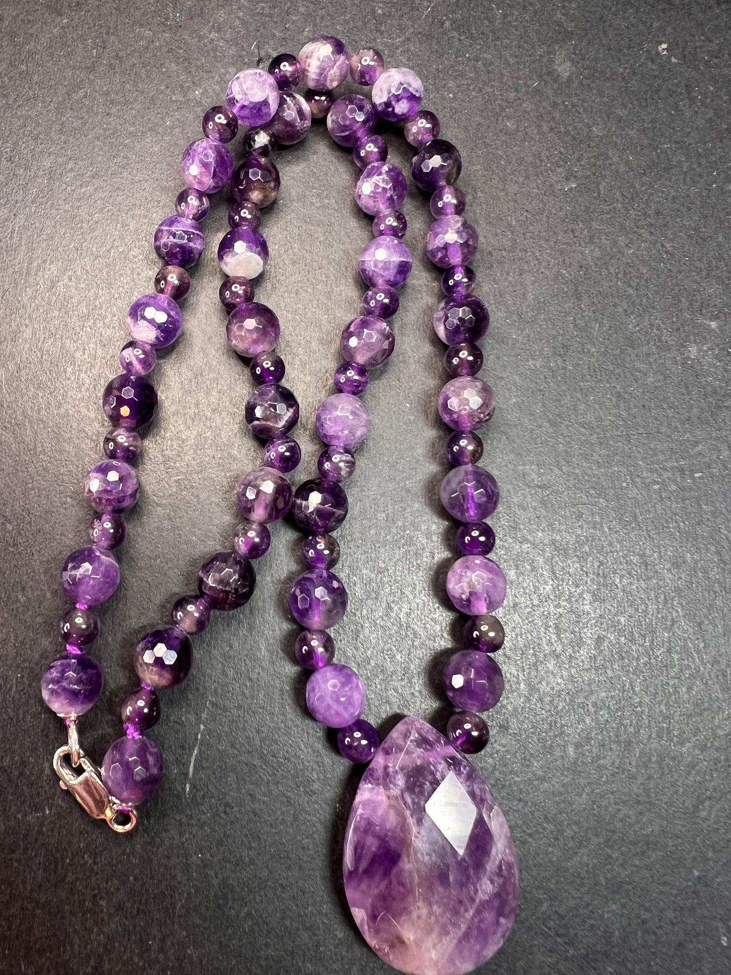 NEW amethyst necklace with sterling silver clasp