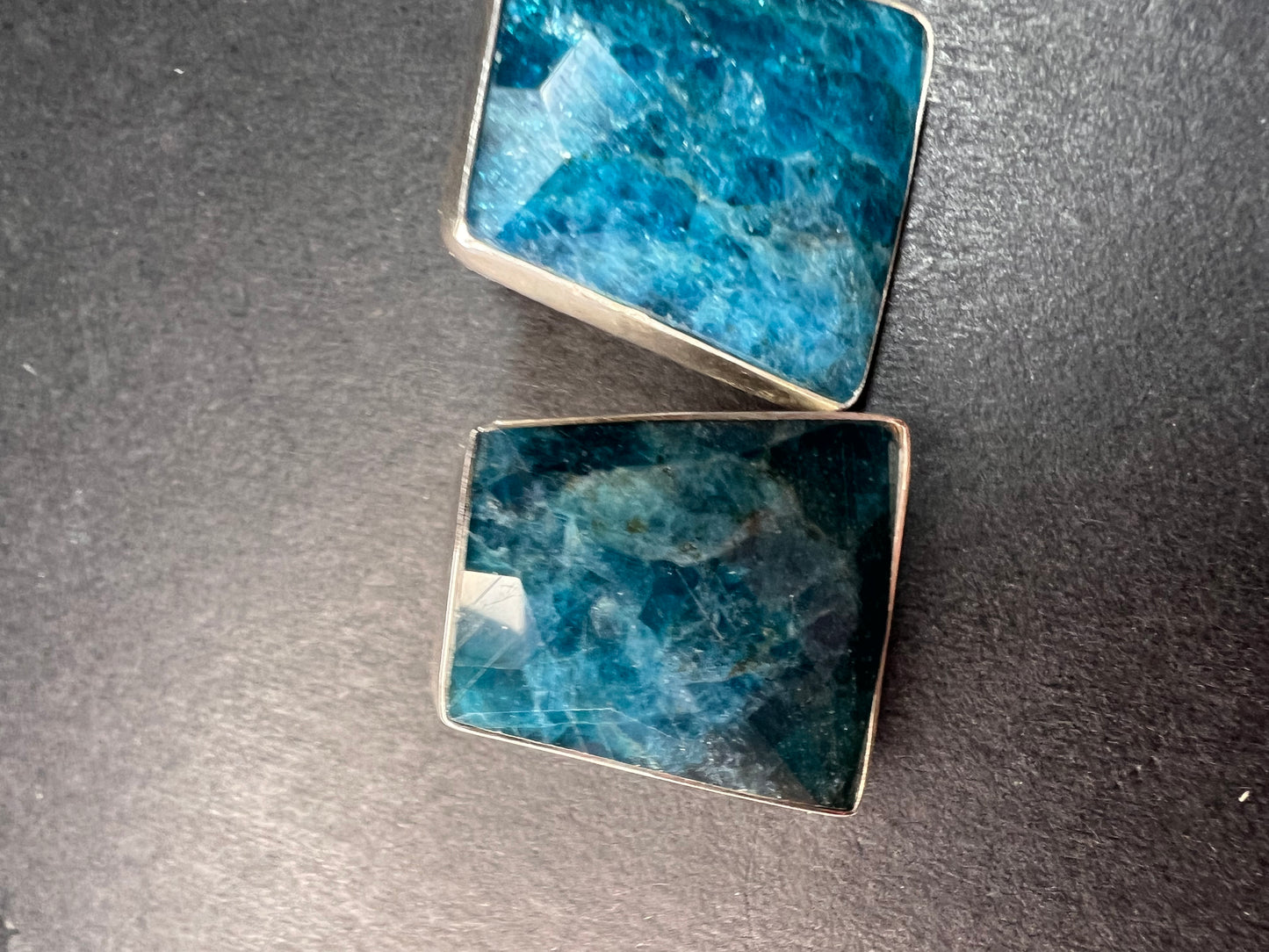 NEW Jay King blue apatite geometric sterling silver earrings