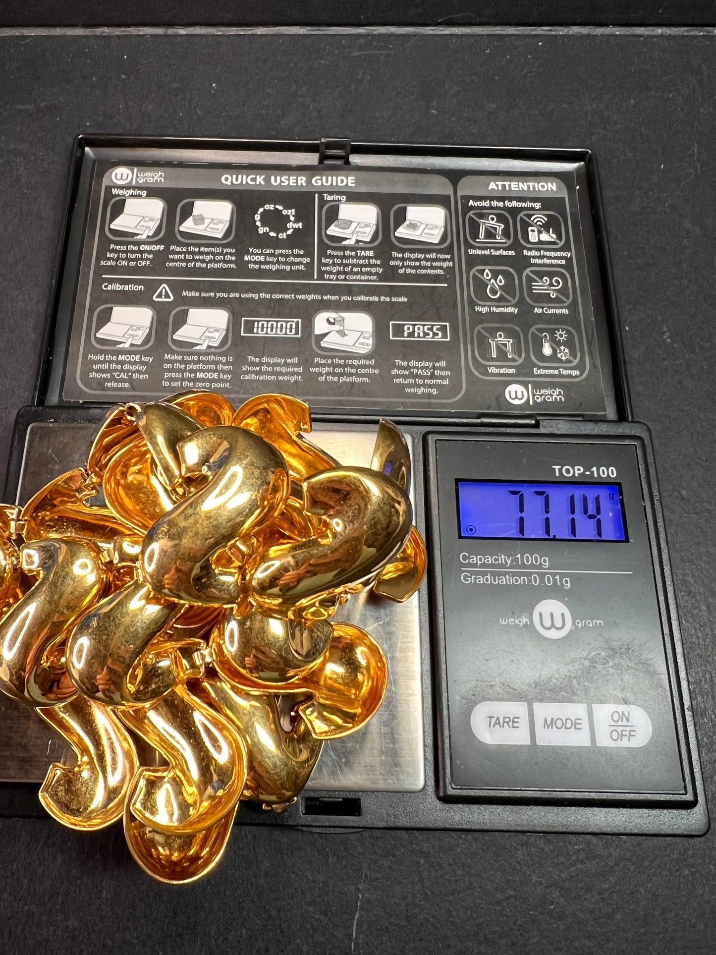 Vintage MCM Napier Gold-Tone Sculptural S-Link Statement Necklace, Signed