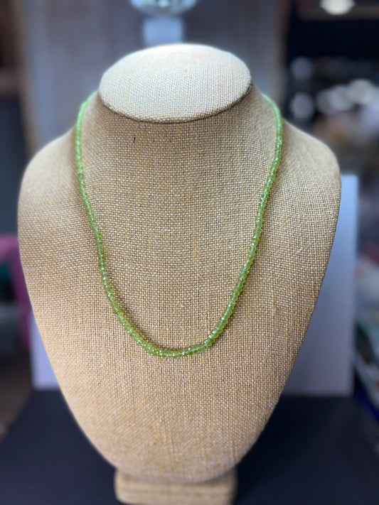 Faceted peridot and sterling necklace