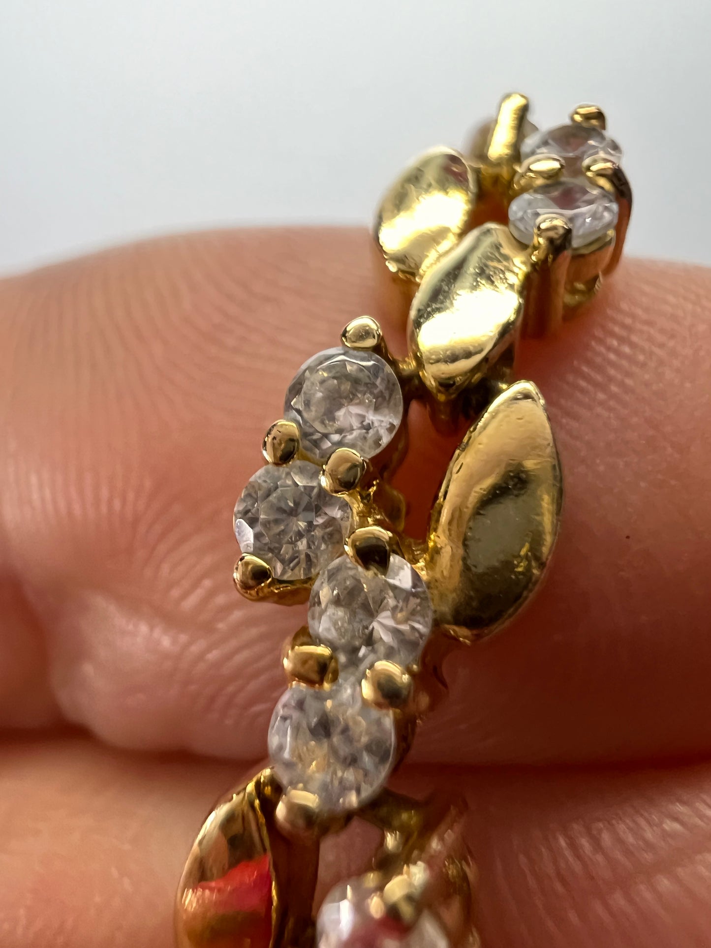 Vintage CZ bracelet in gold over sterling silver