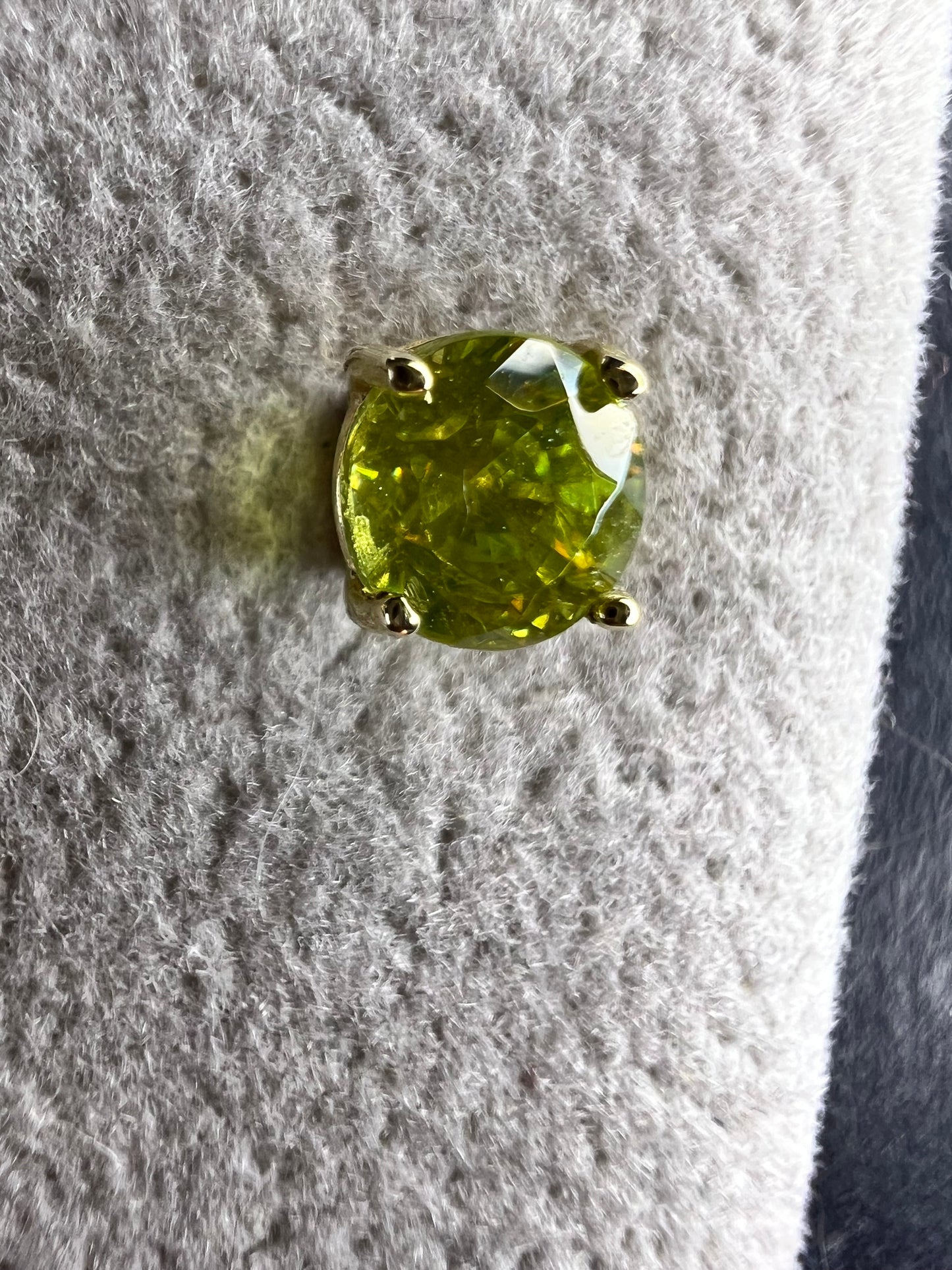 Rare Sphene Titanite Stud Earrings in 14k Yellow Gold