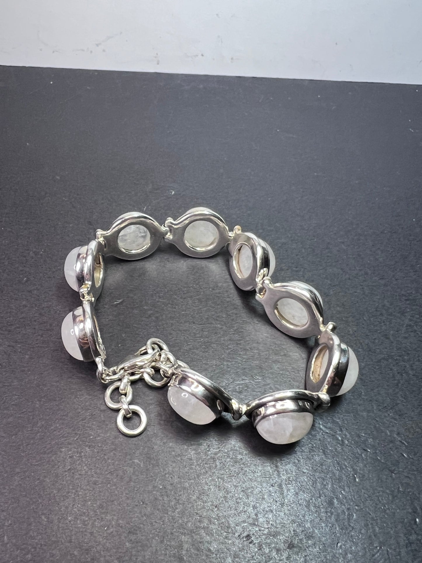 Moonstone and sterling silver bracelet with extender