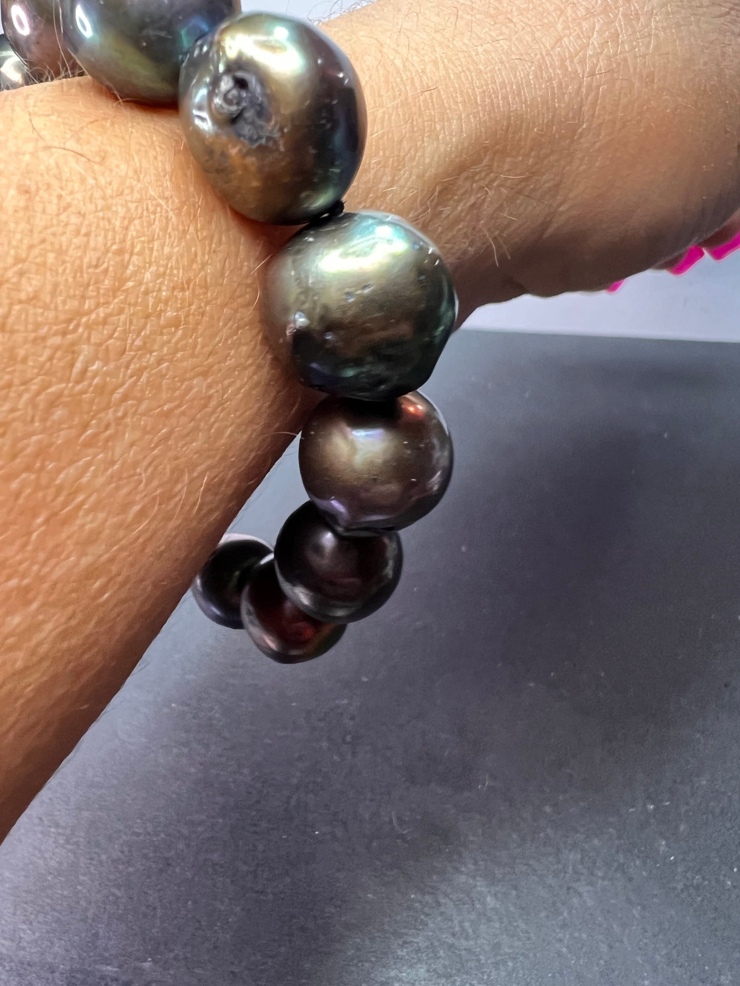 13-14mm Tahitian pearl bracelet with sterling silver clasp