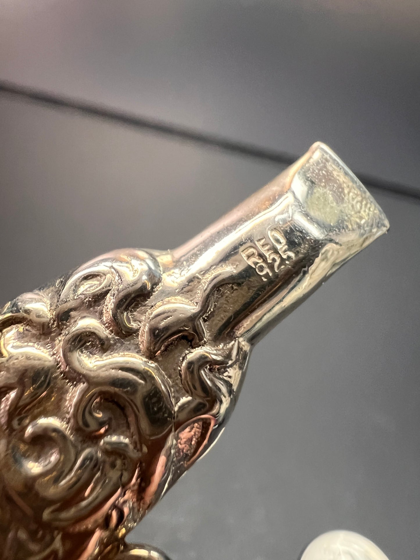 Vintage REO 925 Sterling Mother of Pearl Whistle Pendant Dead Stock