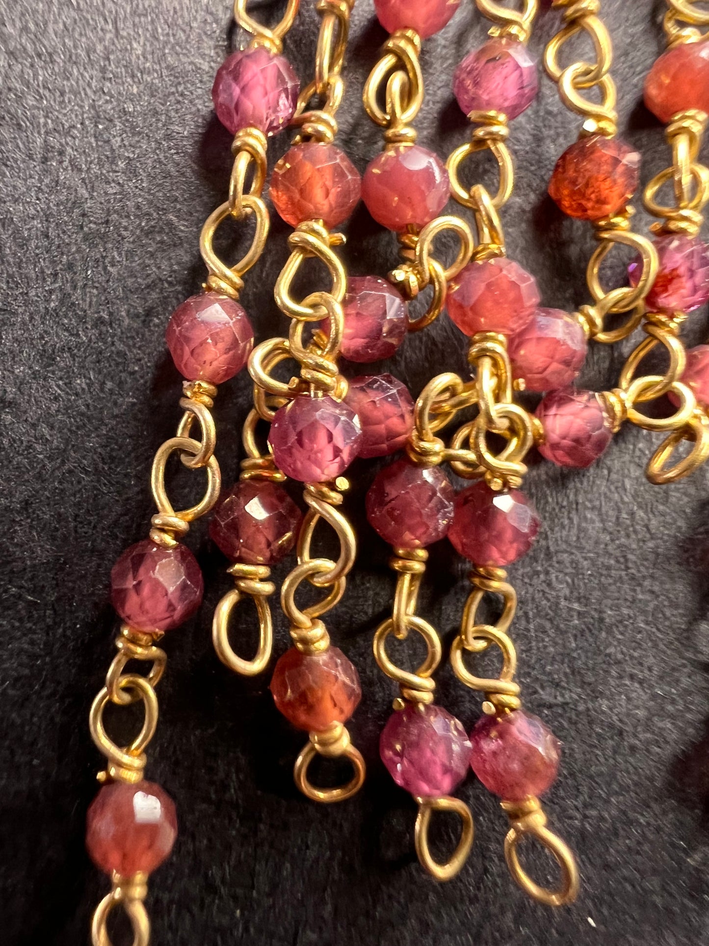 Freshwater pearl and garnet chandelier sterling silver earrings