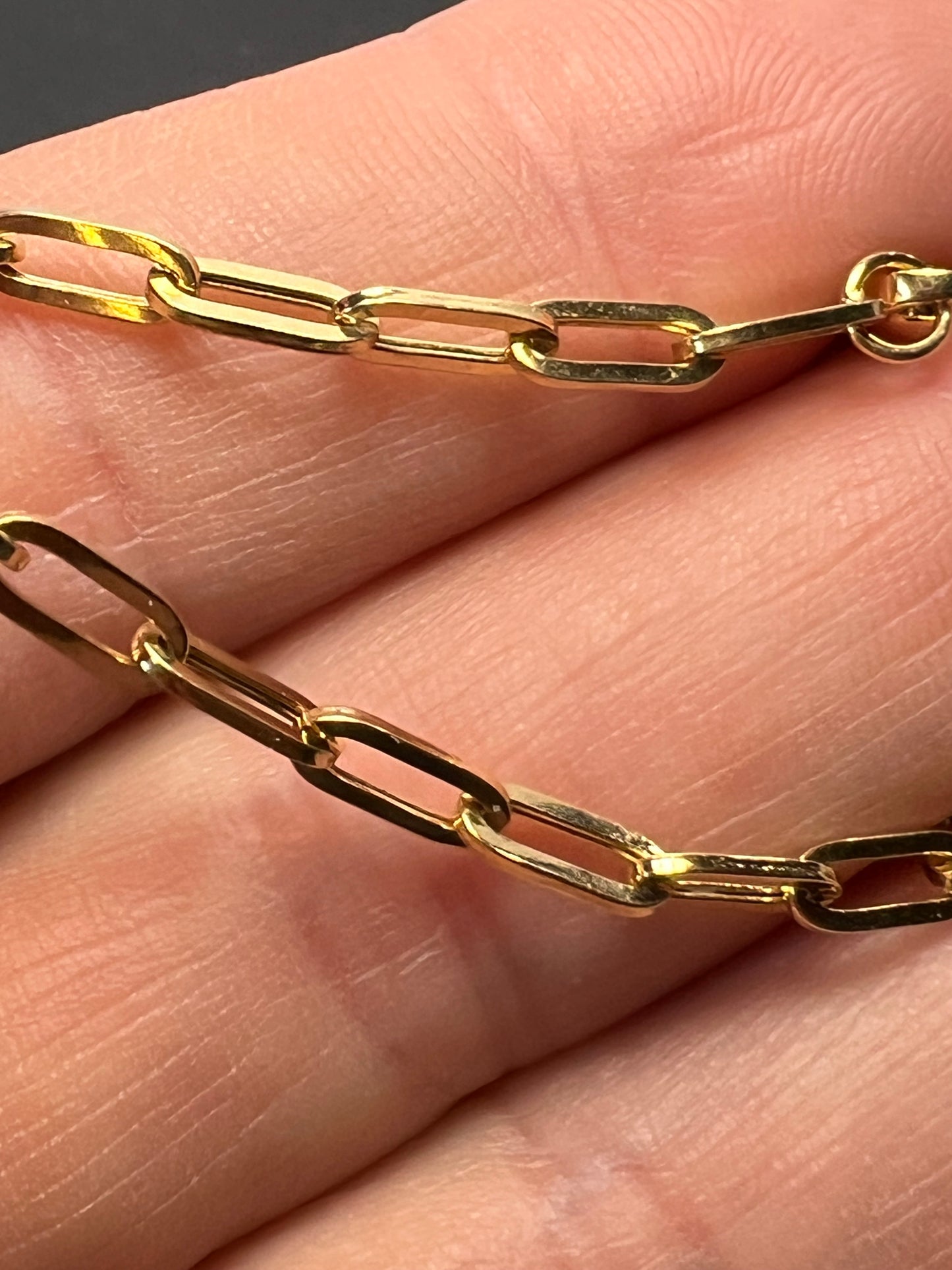 10K Yellow Gold Paper Clip Bracelet (7.50 In) 1.61 Grams