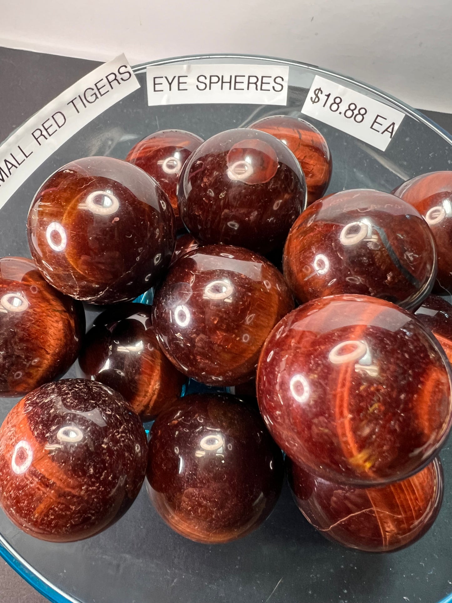 Red tigers eye sphere