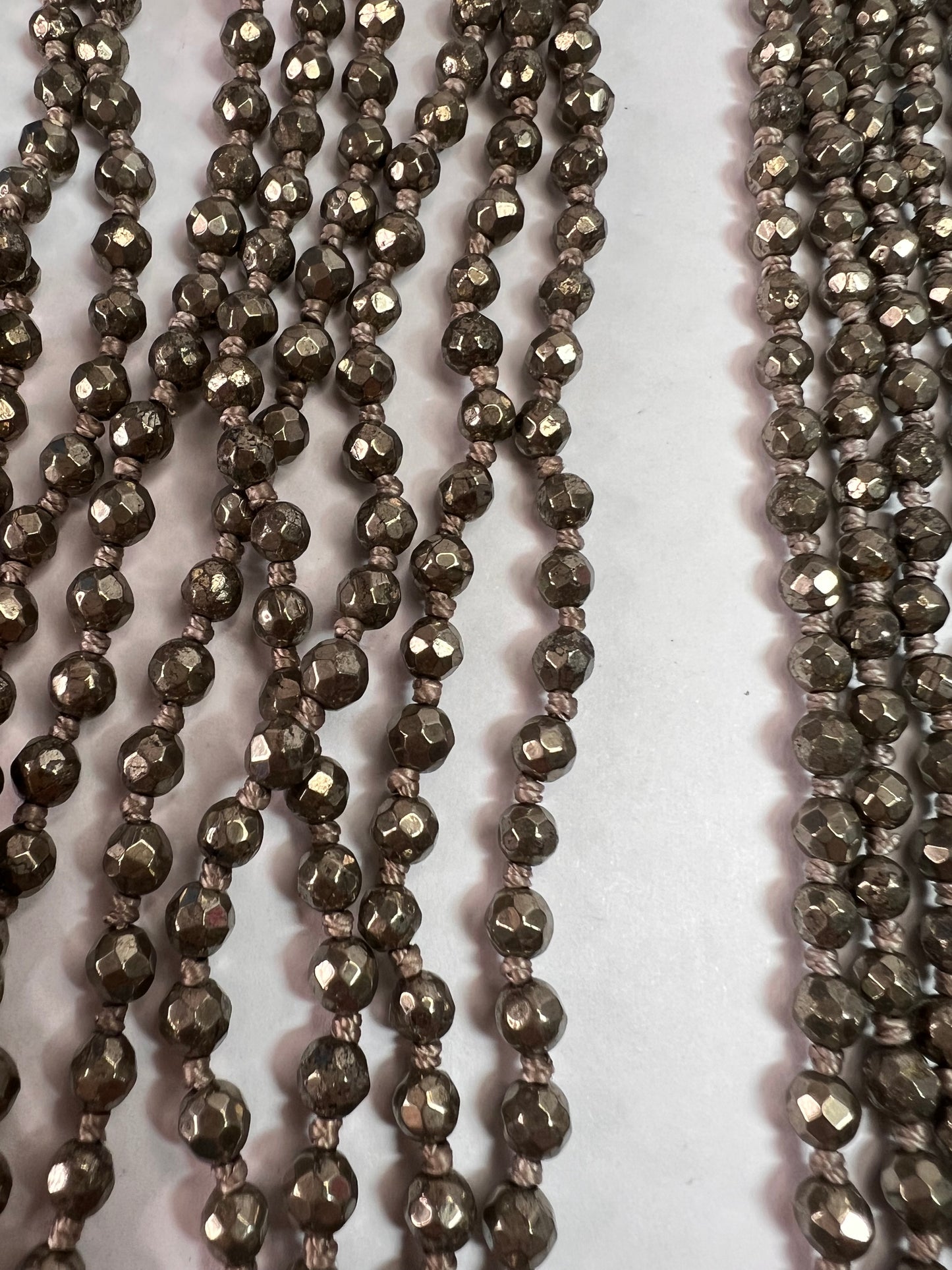 NEW pyrite multi strand necklace with sterling silver clasp
