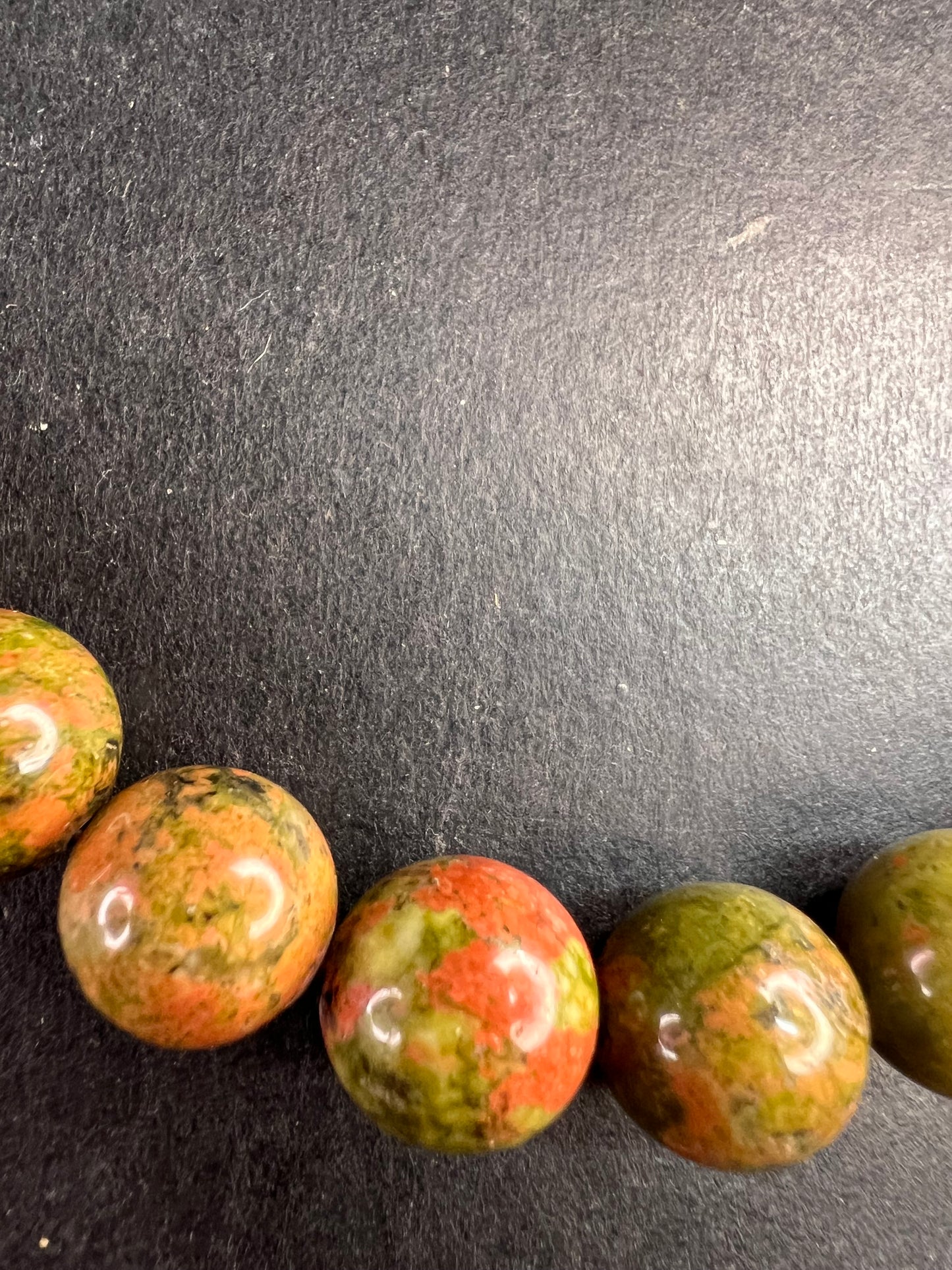 NEW unakite beaded necklace with sterling silver clasp