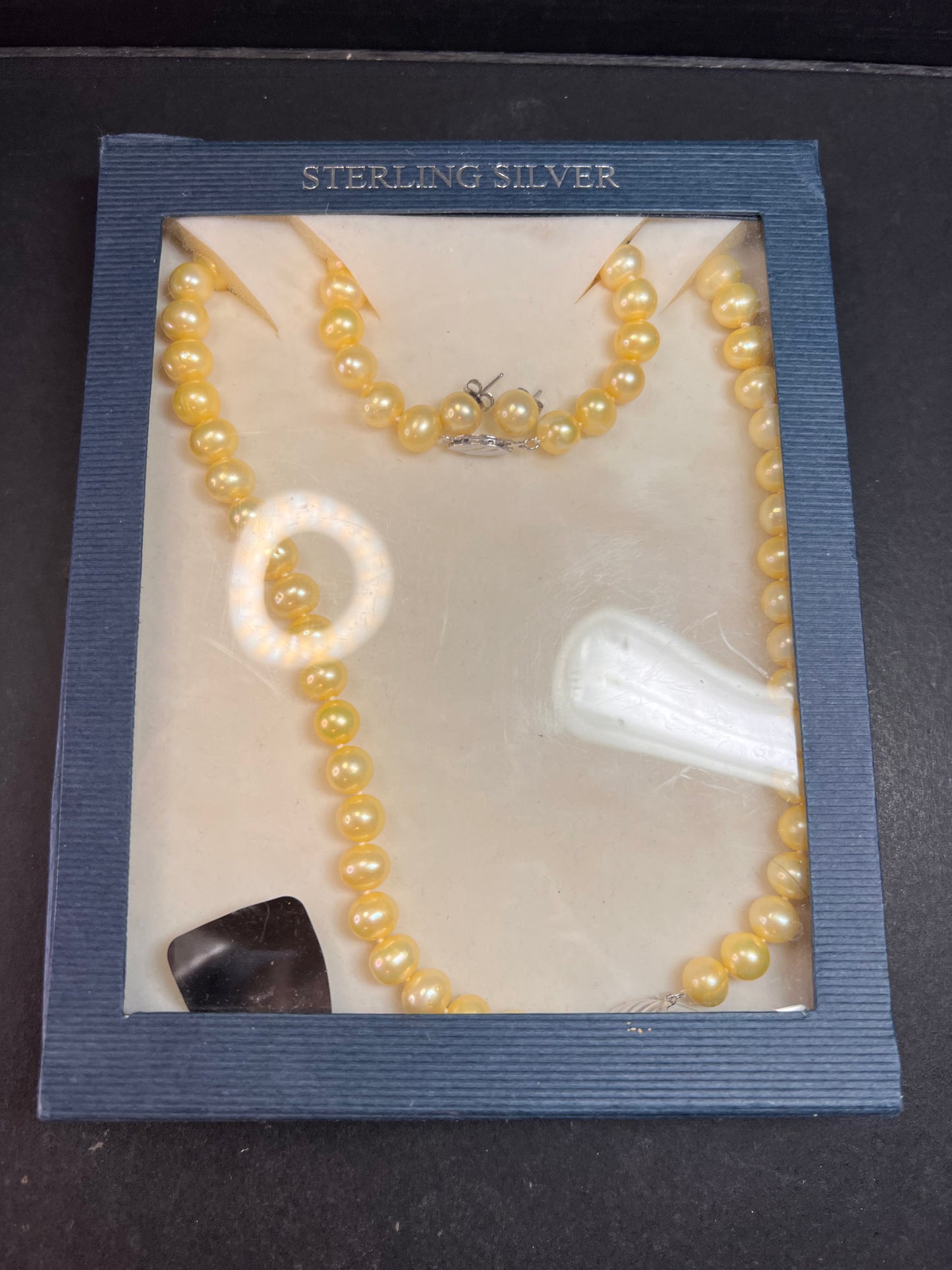 New Freshwater Pearl Necklace Bracelet Earrings Set Sterling Silver