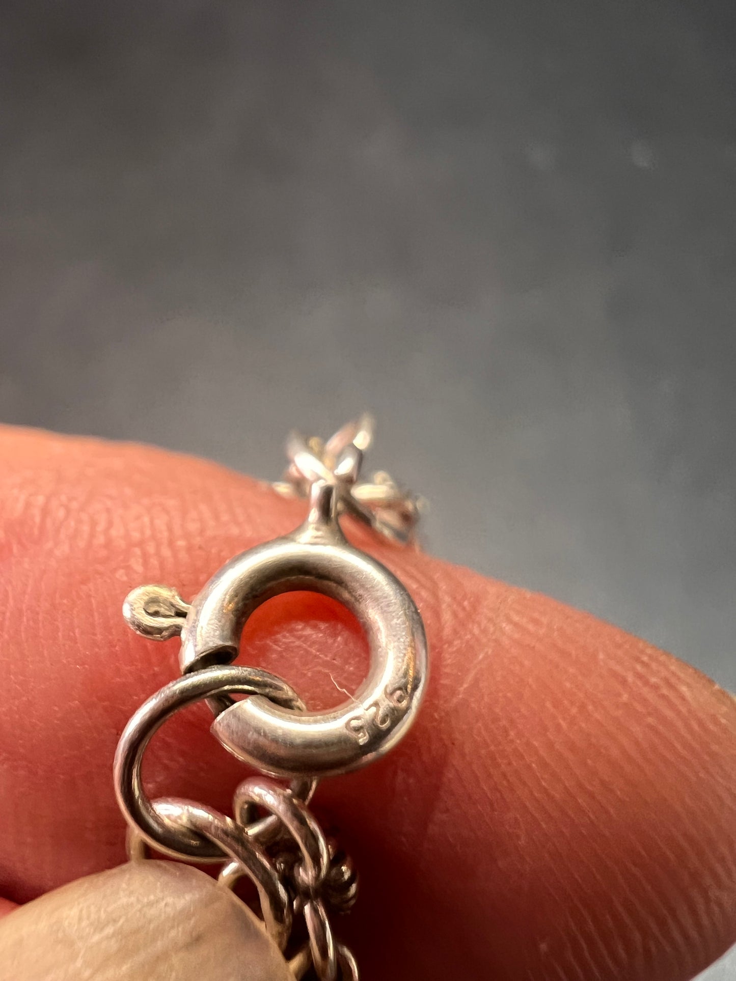 Vintage Cannetille and hearts sterling silver bracelet with charm