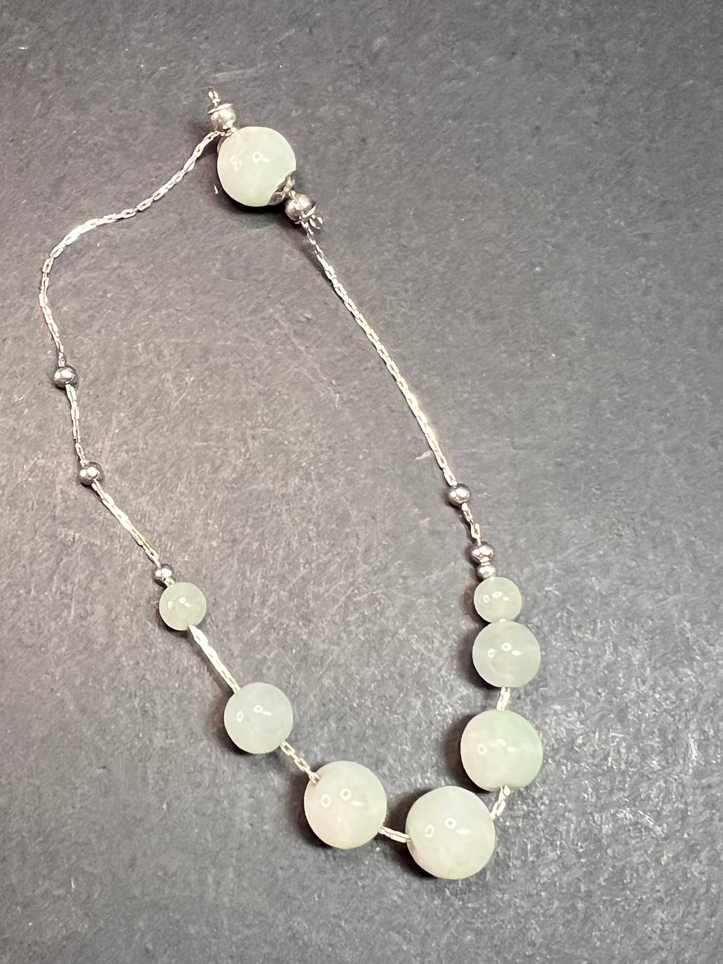 Burmese jade adjustable bolo sterling silver bracelet