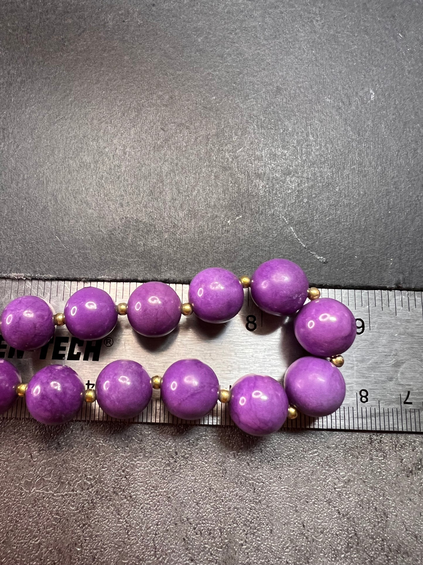 NEW Phosphosiderite graduated beaded necklace in vermeil