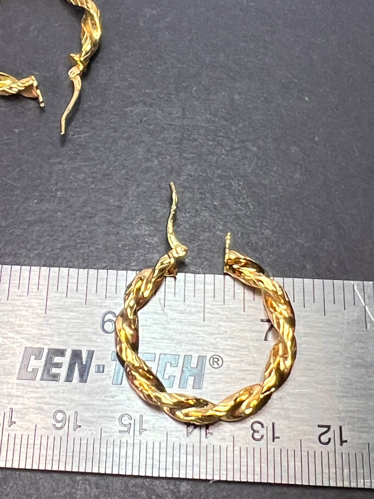 18k gold vermeil over sterling silver twisted hoop earrings