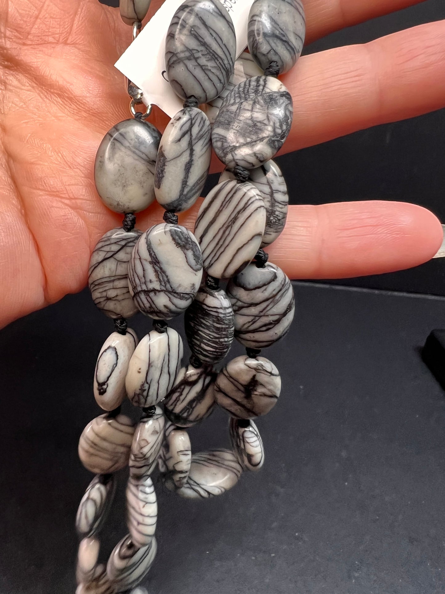 NEW Picasso Jasper 30 inch necklace with sterling silver clasp