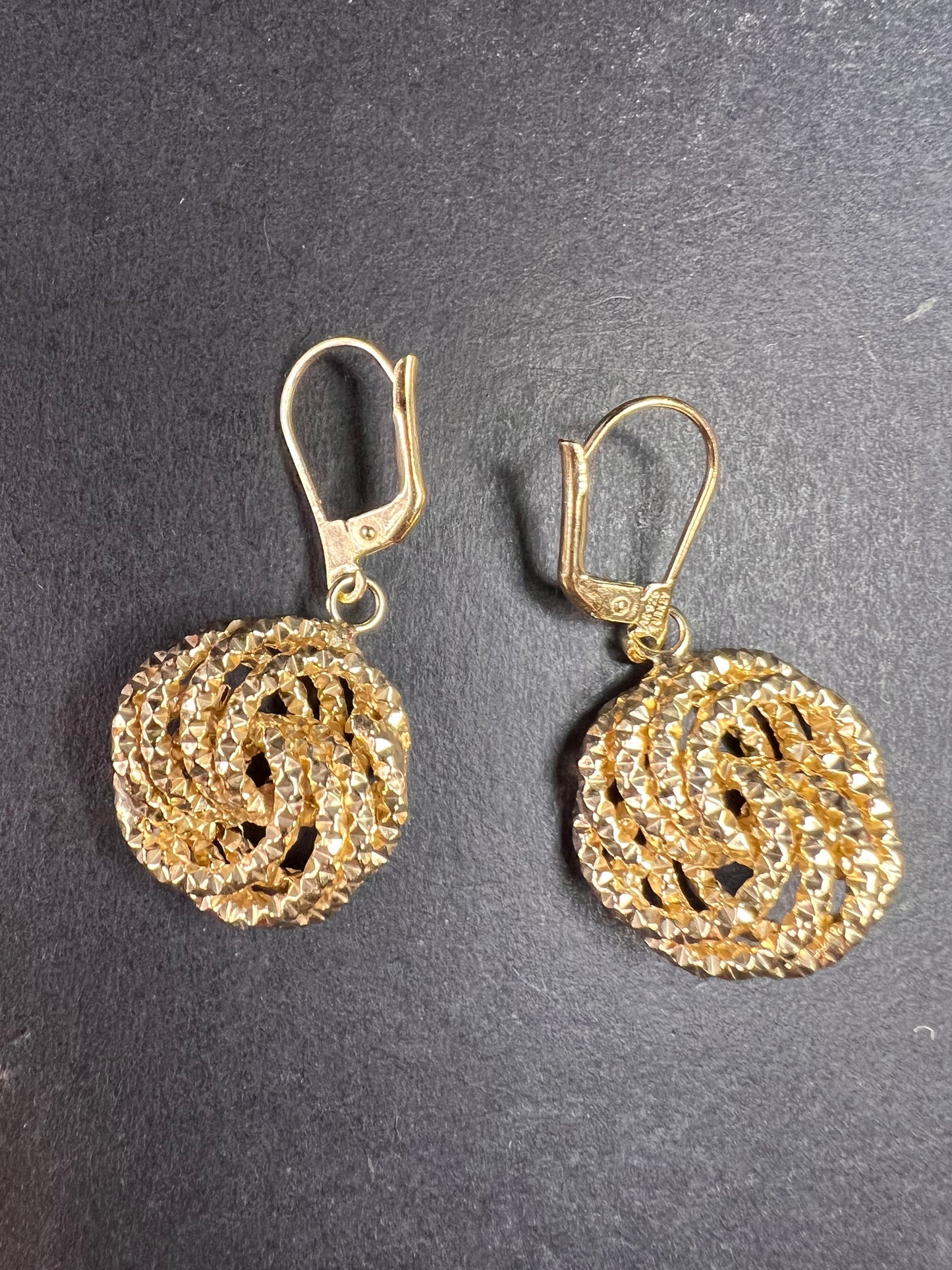 Atasay Kuyumculuk yellow gold over sterling silver Turkish earrings