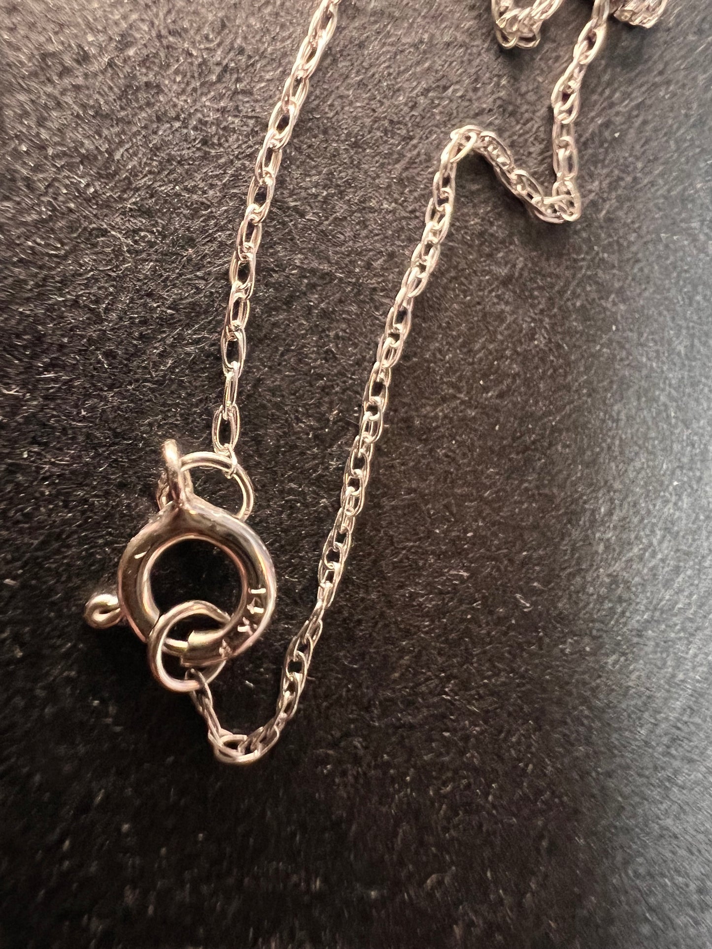 NEW 14k white gold 18 inch cable chain .45 grams