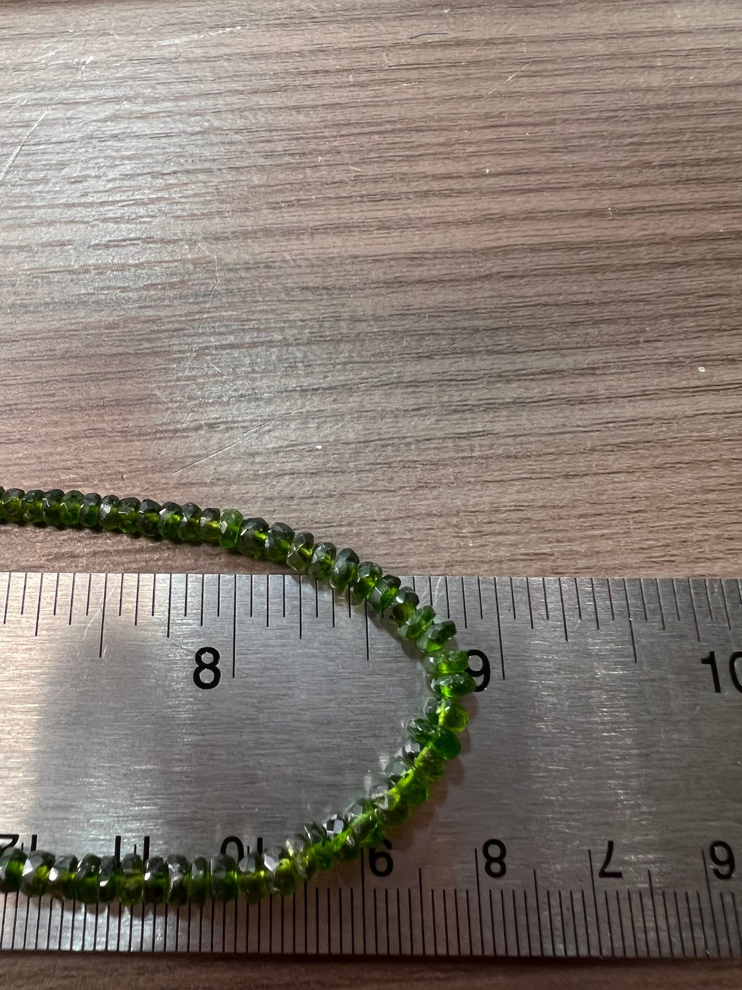 Chrome diopside faceted rondelle necklace