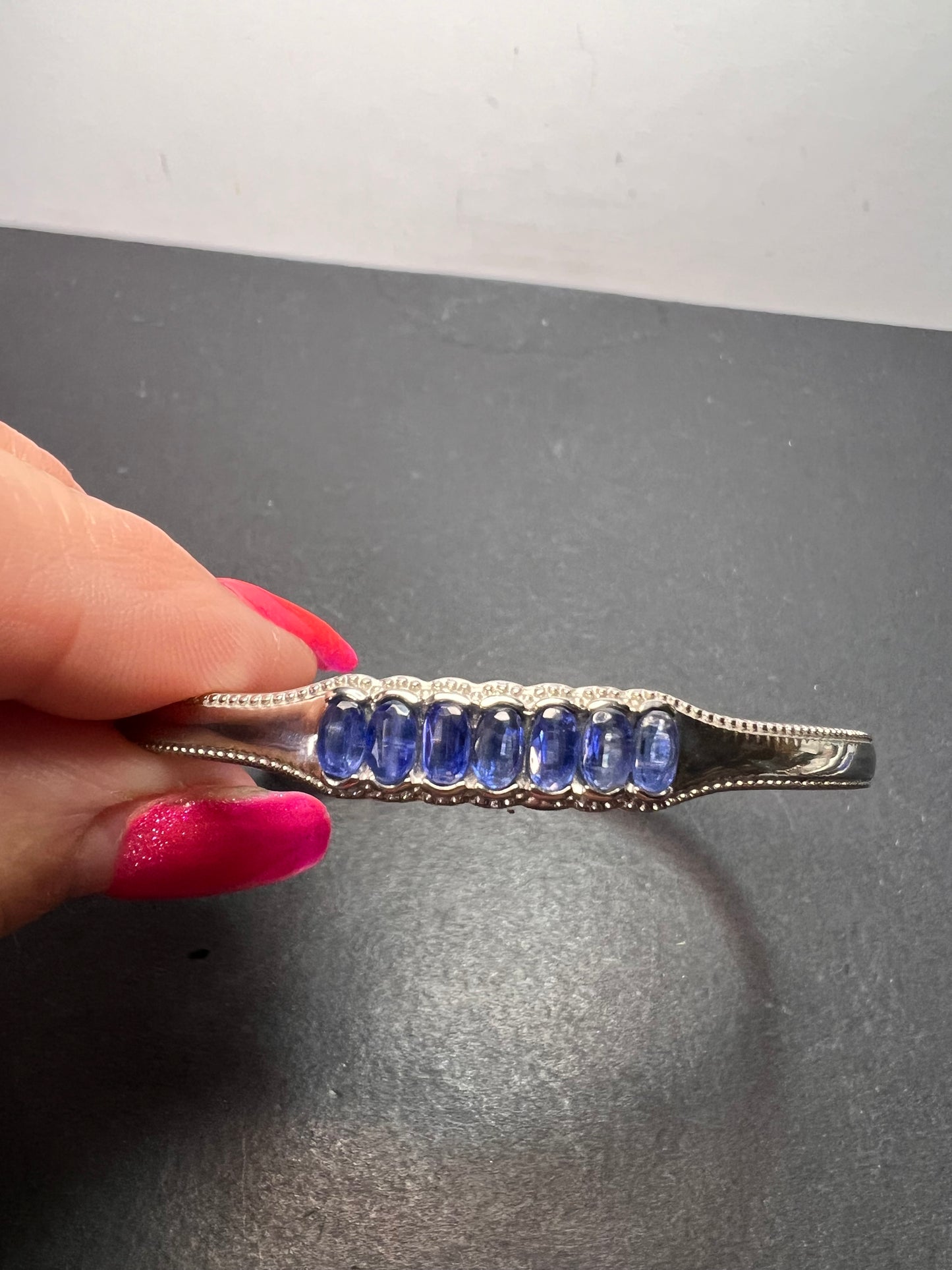 Kashmir kyanite bangle bracelet in stainless steel *NEW*