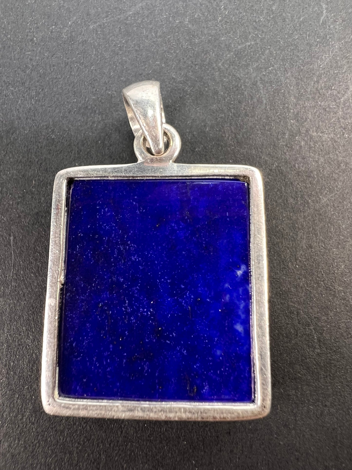 NEW lapis lazuli sterling silver square pendant