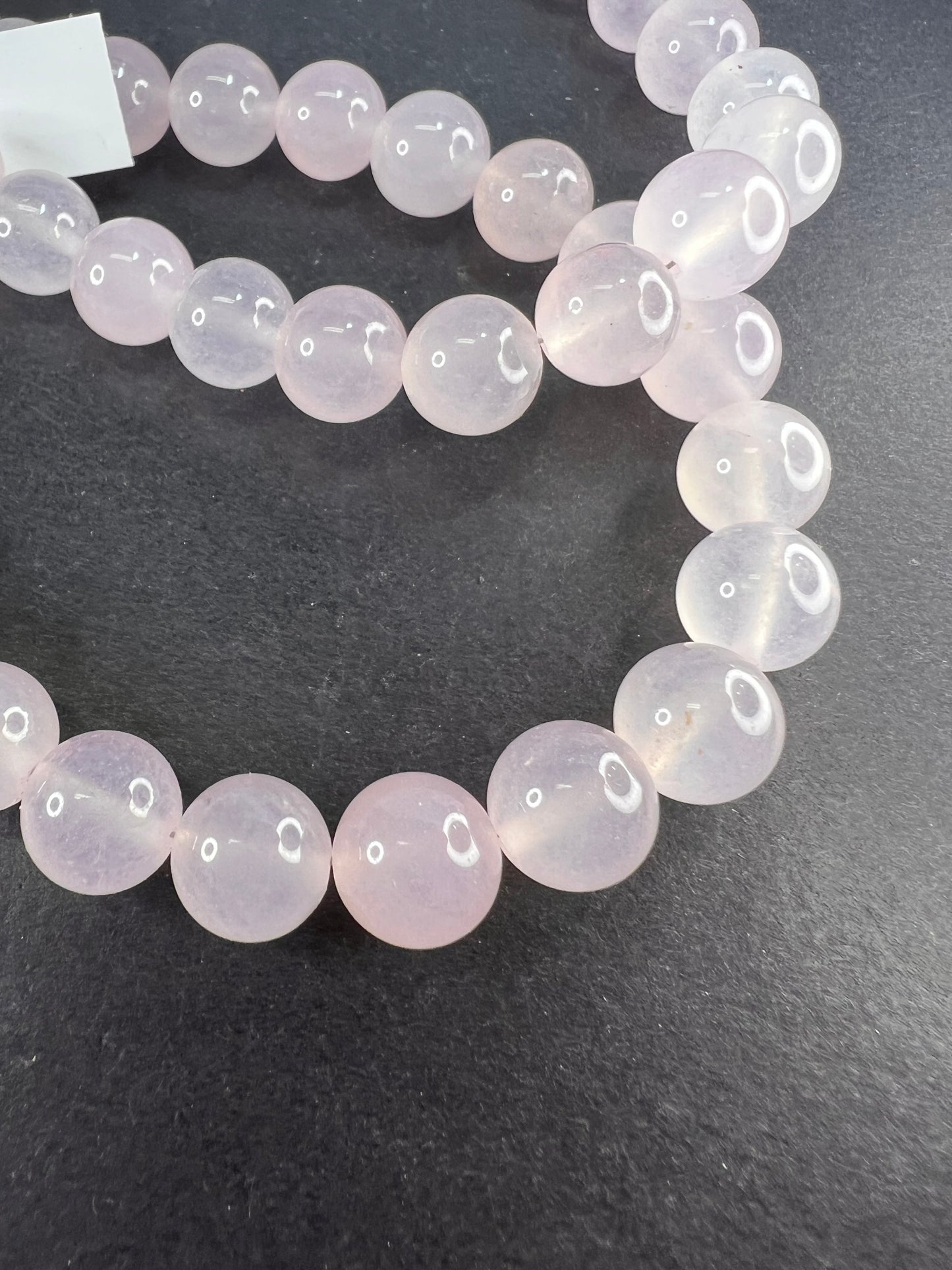 Rose quartz beaded 18 inch necklace with sterling silver clasp *NEW*