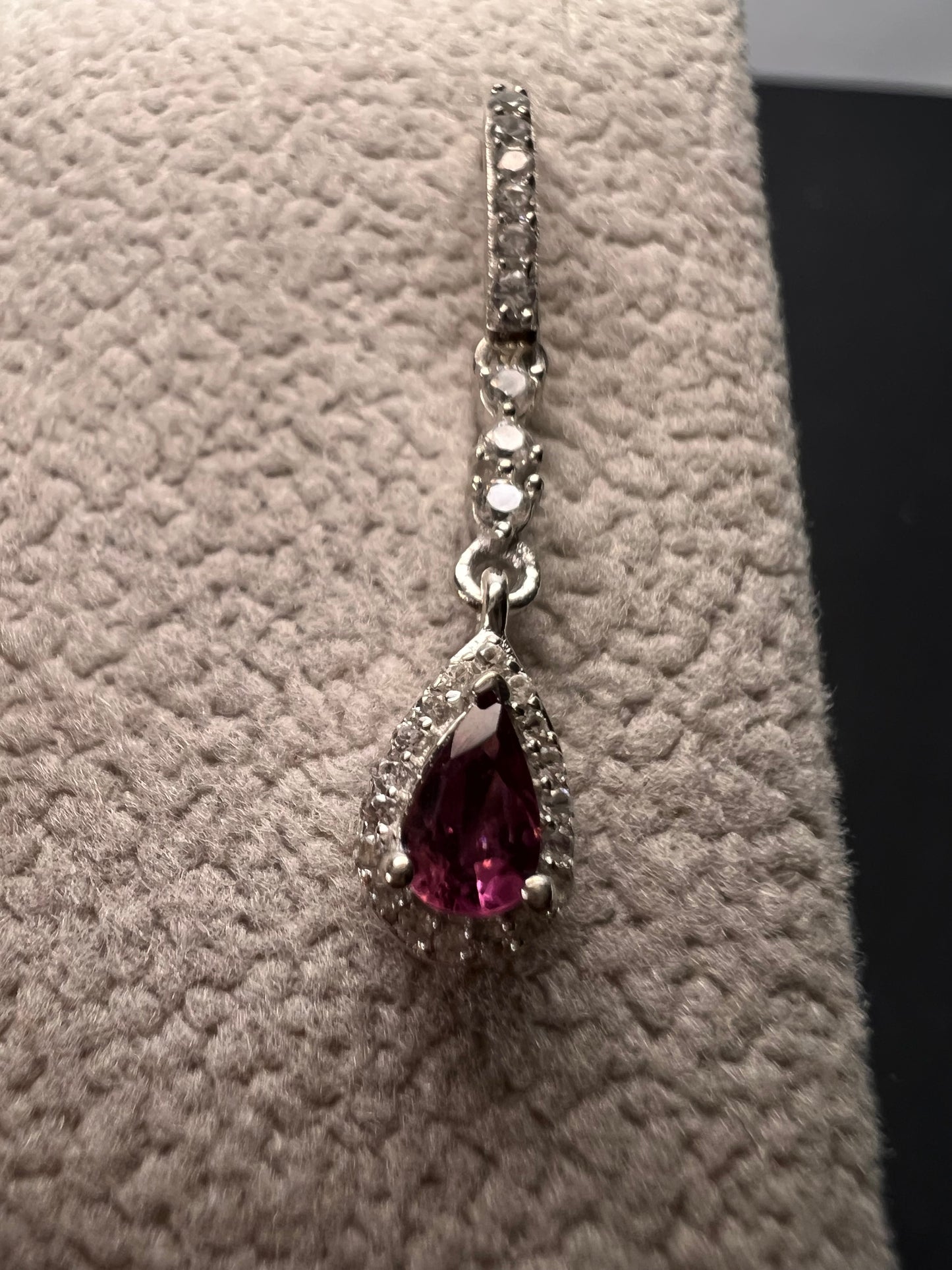 Ofiki rubellite and zircon drop earrings in platinum over sterling silver *NEW*