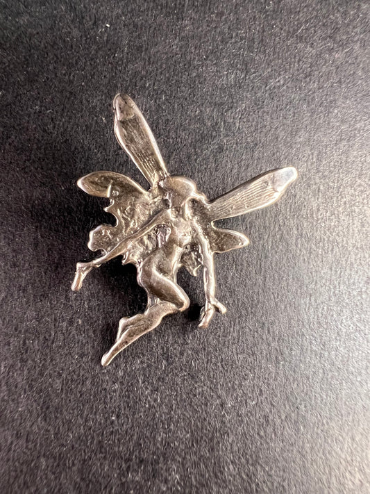 Vintage Sterling Silver Fairy Pendant | Estate Figural Charm