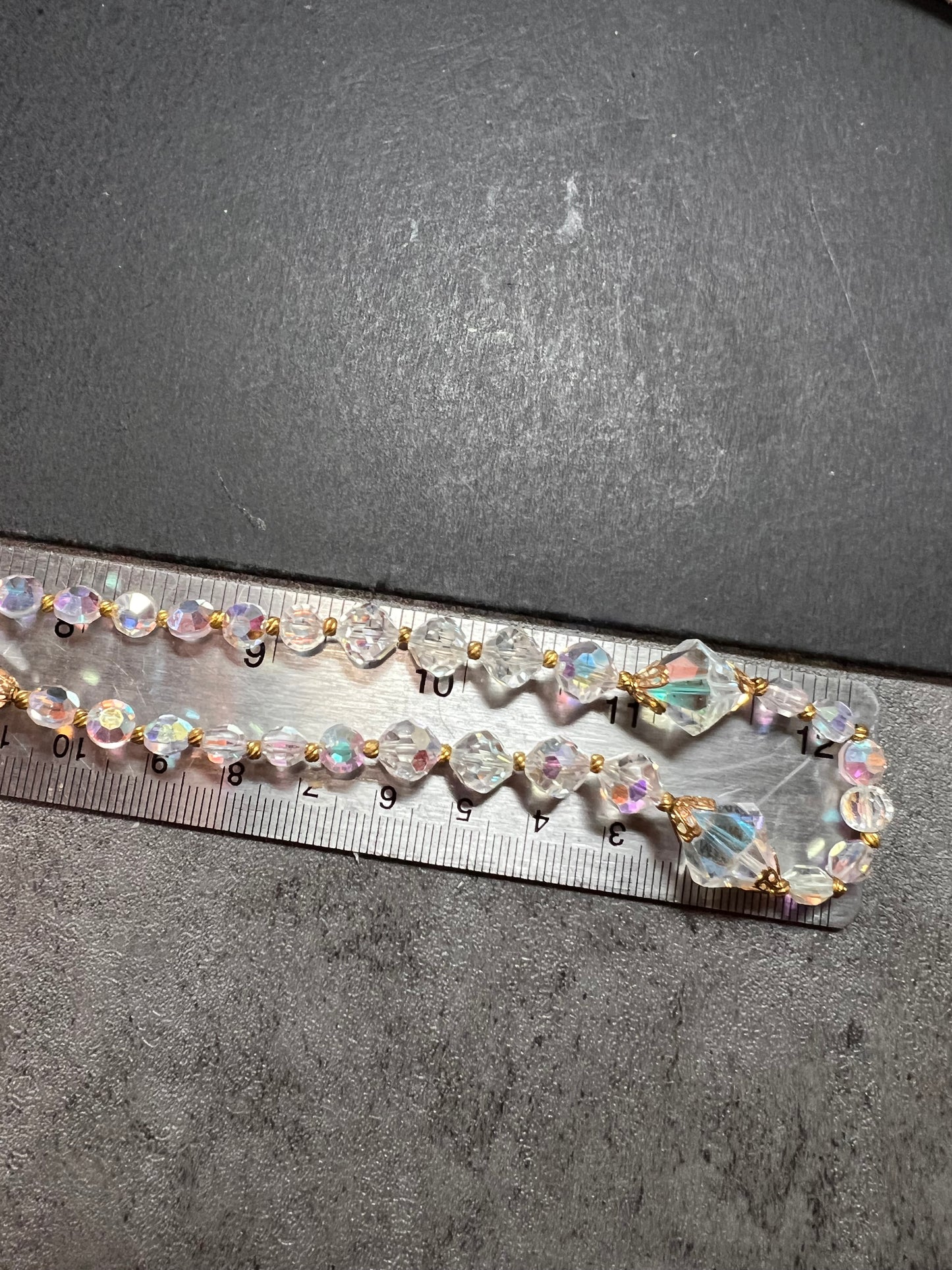 Vintage Aurora Borealis crystal beaded necklace