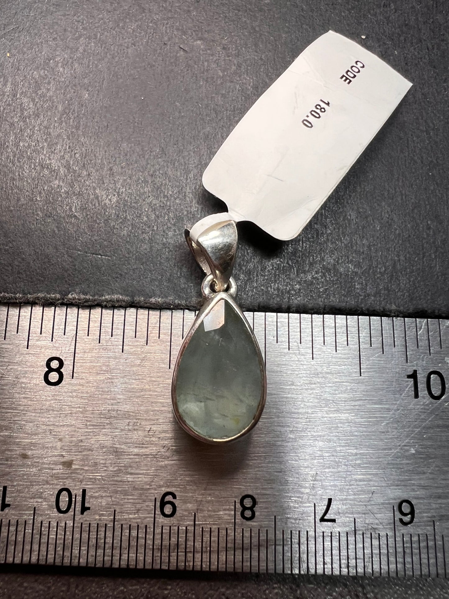NEW Aquamarine sterling silver teardrop pendant