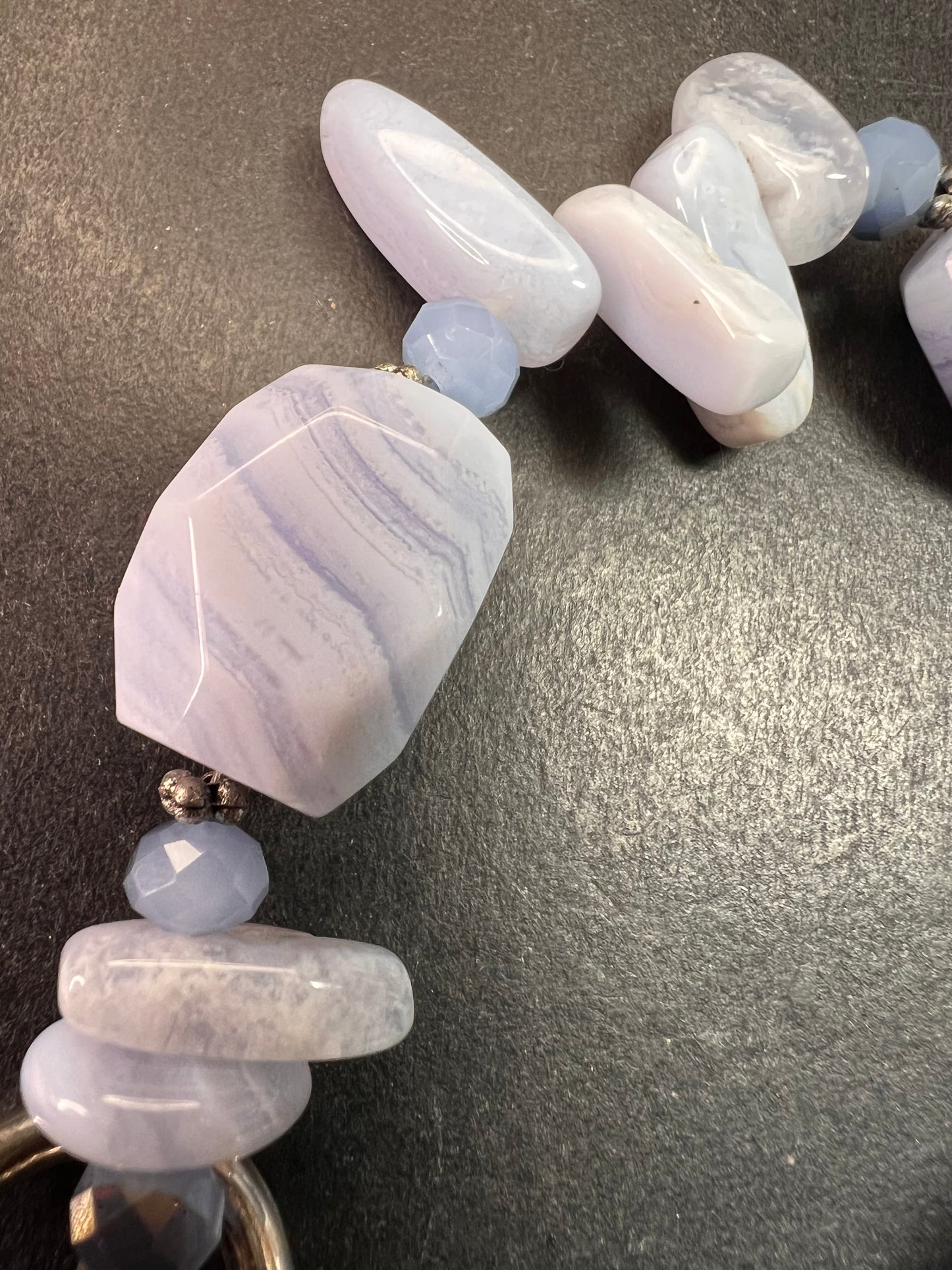 Blue Lace Agate Toggle Bracelet | Light Blue Gemstone Chip & Nugget Beads