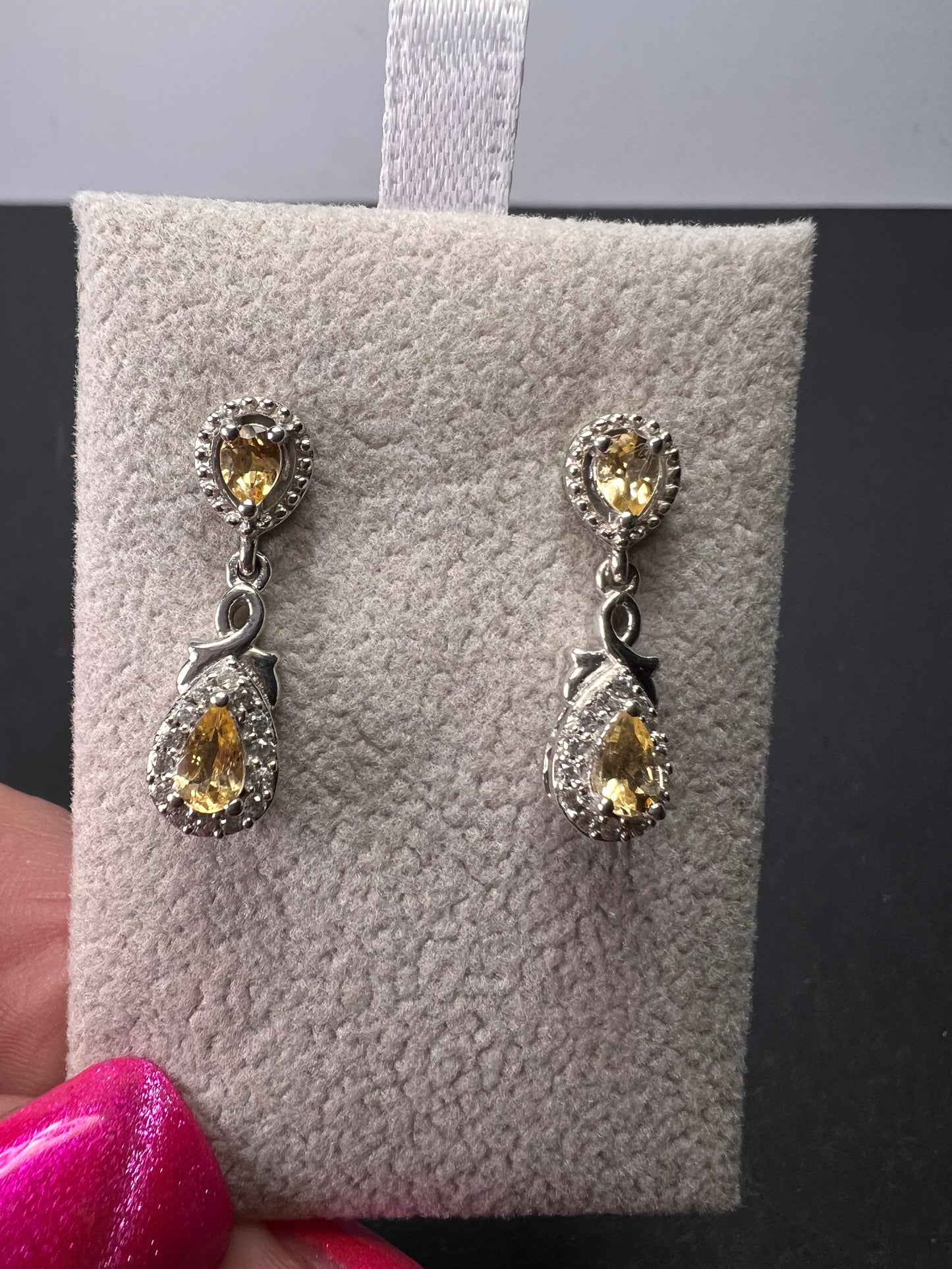 Golden imperial topaz sterling silver teardrop earrings