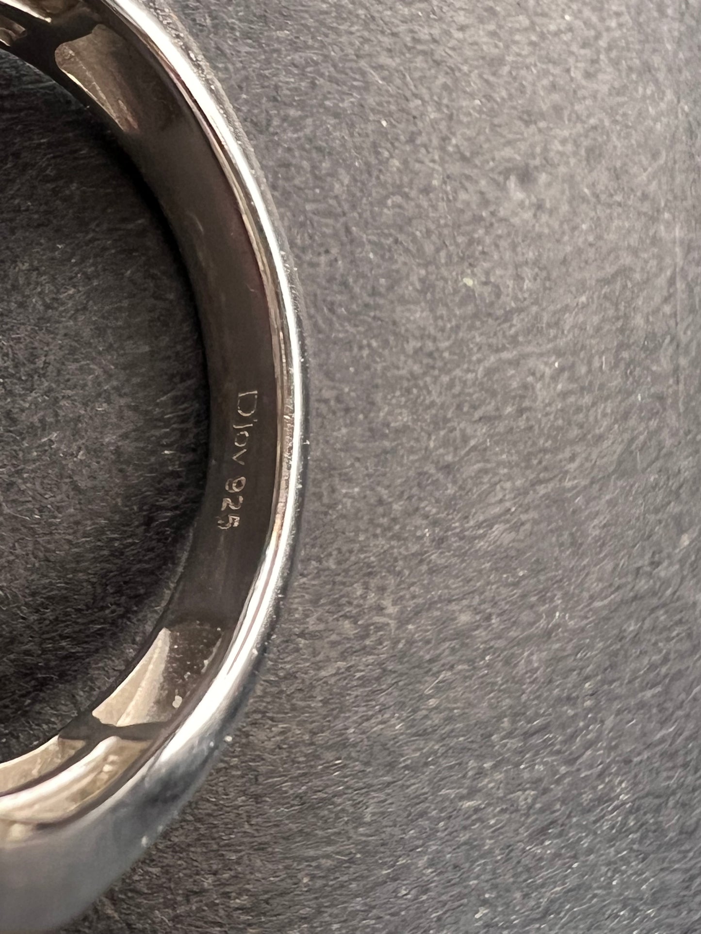 NEW Malachite and zircon two toned ring in vermeil and rhodium over sterling silver size 7