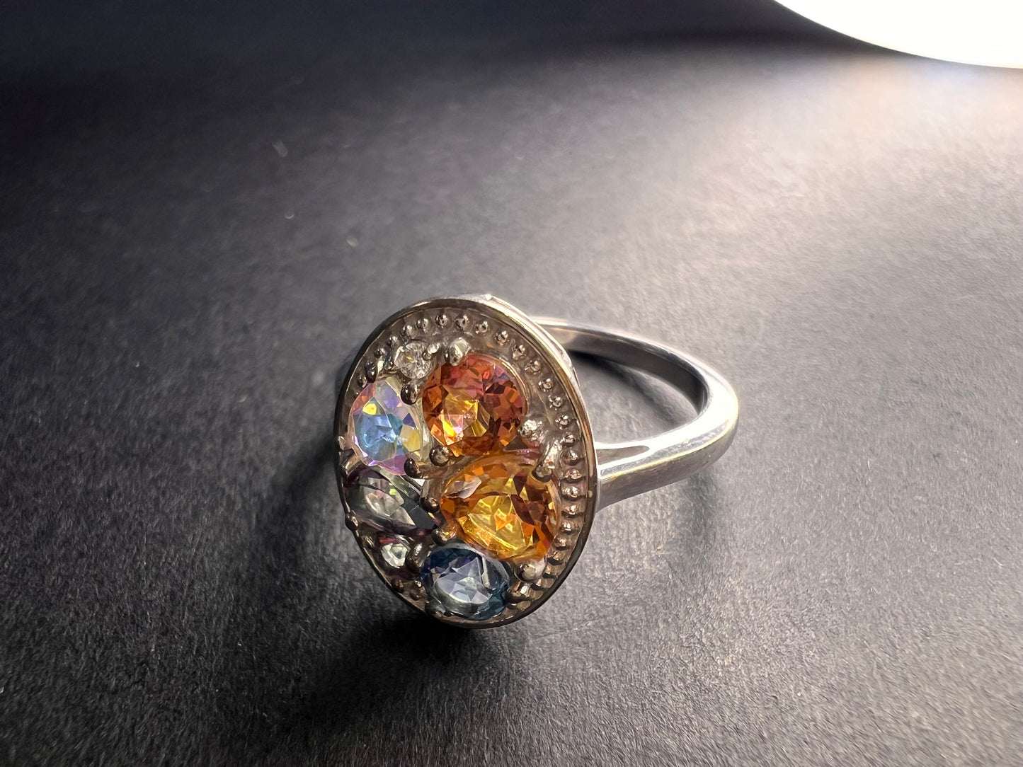 NEW cosmic mystic topaz ring in sterling silver size 8