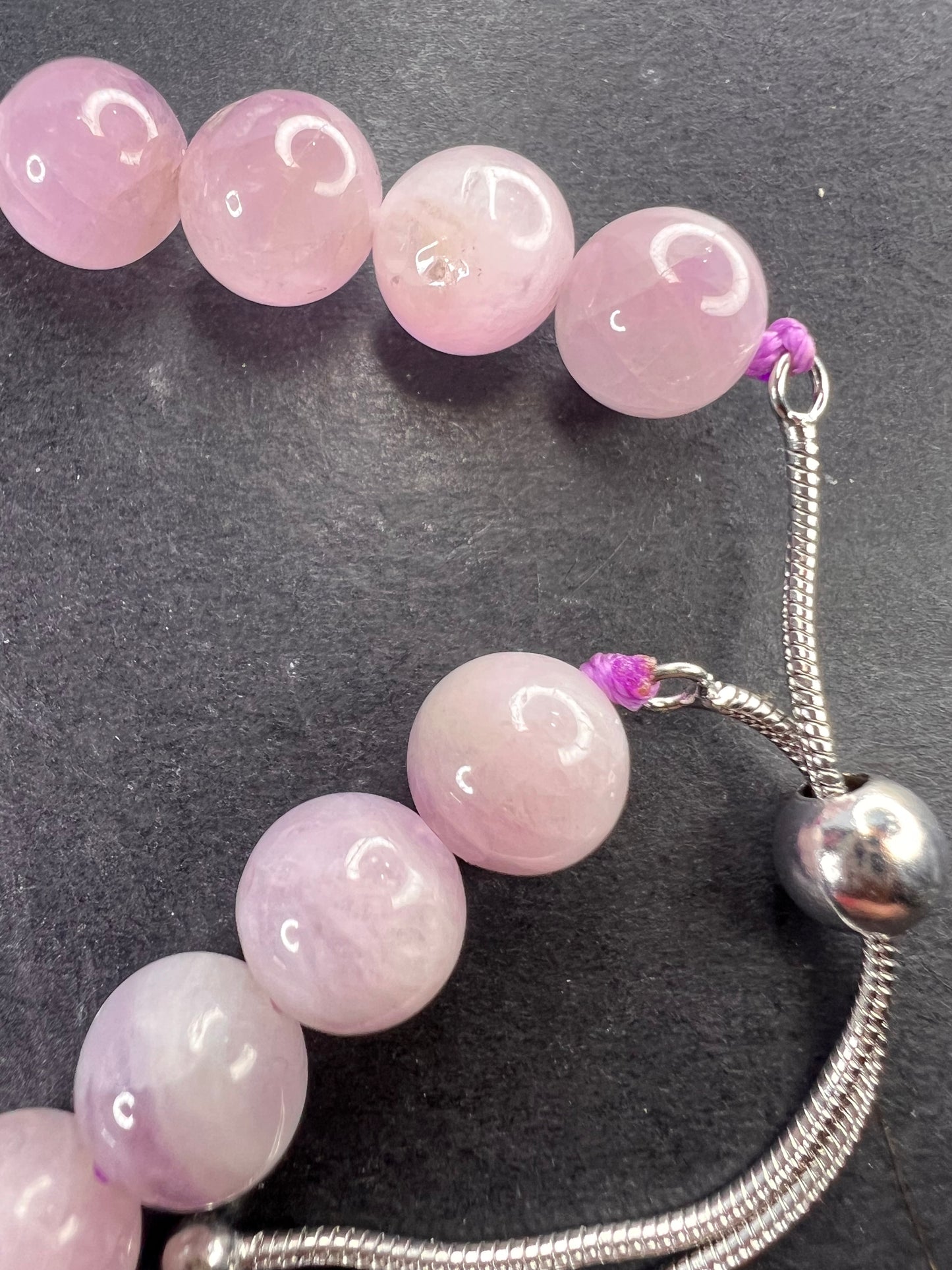 Kunzite Sterling silver bolo bracelet