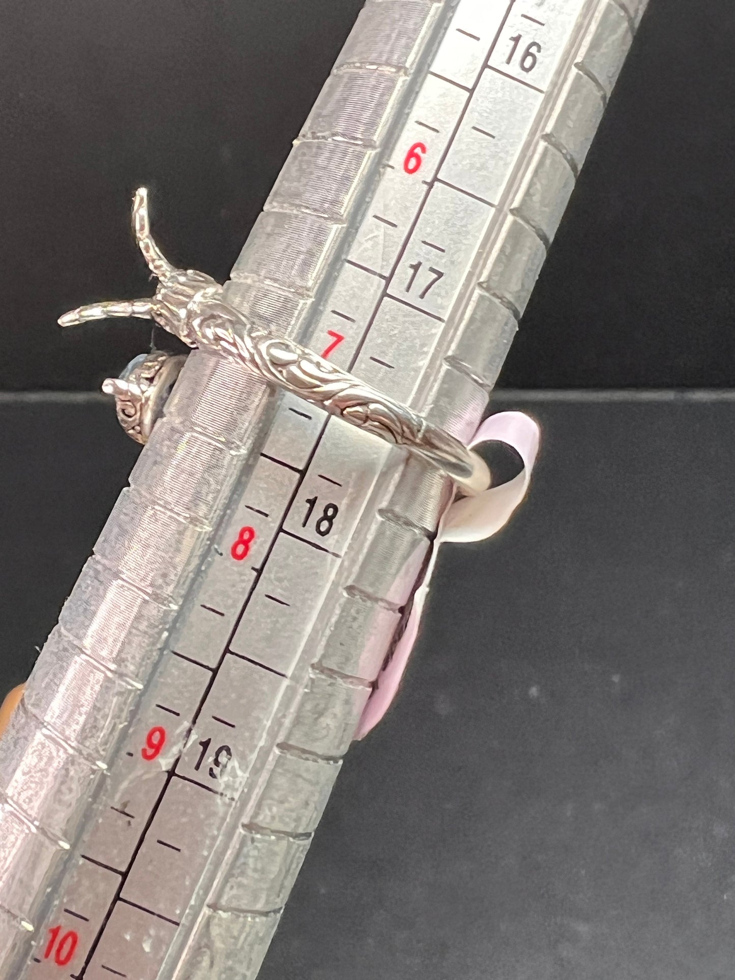 NEW Blue topaz hummingbird Bali sterling silver ring size 7