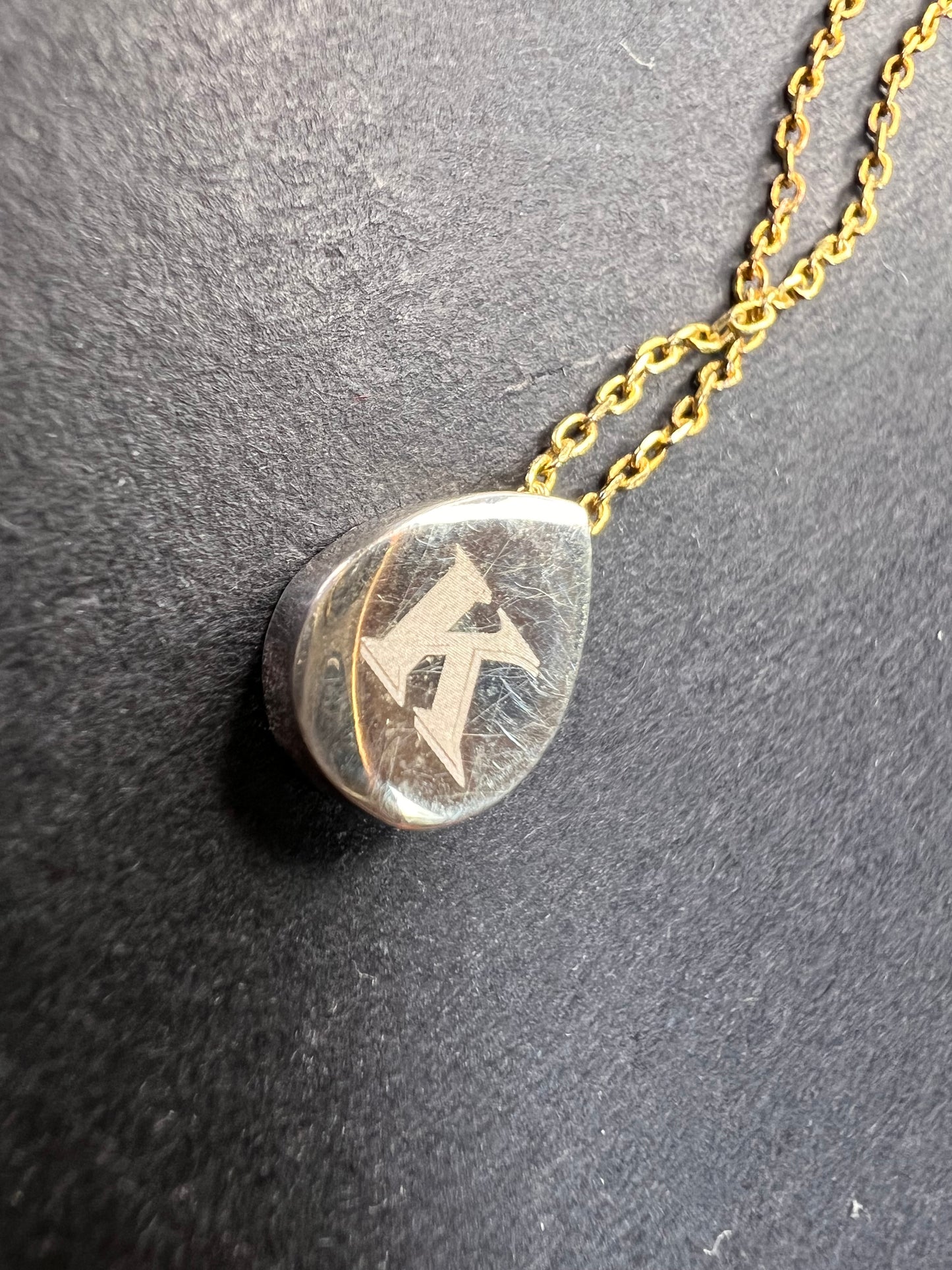 NEW sterling silver initial K pendant and chain 16 inch necklace