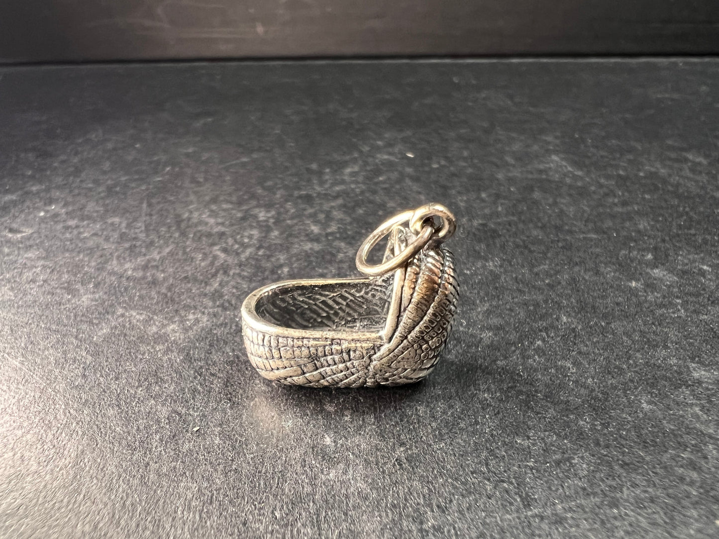 MCM Vintage Sterling Silver Baby Moses Basket Cradle Charm Pendant