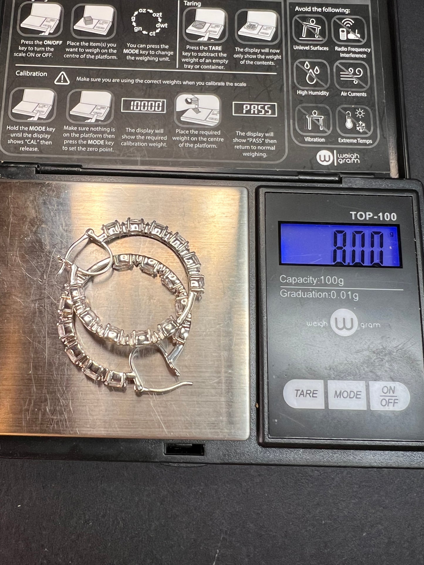 NEW Petalite and zircon inside out hoop earrings in platinum over sterling silver