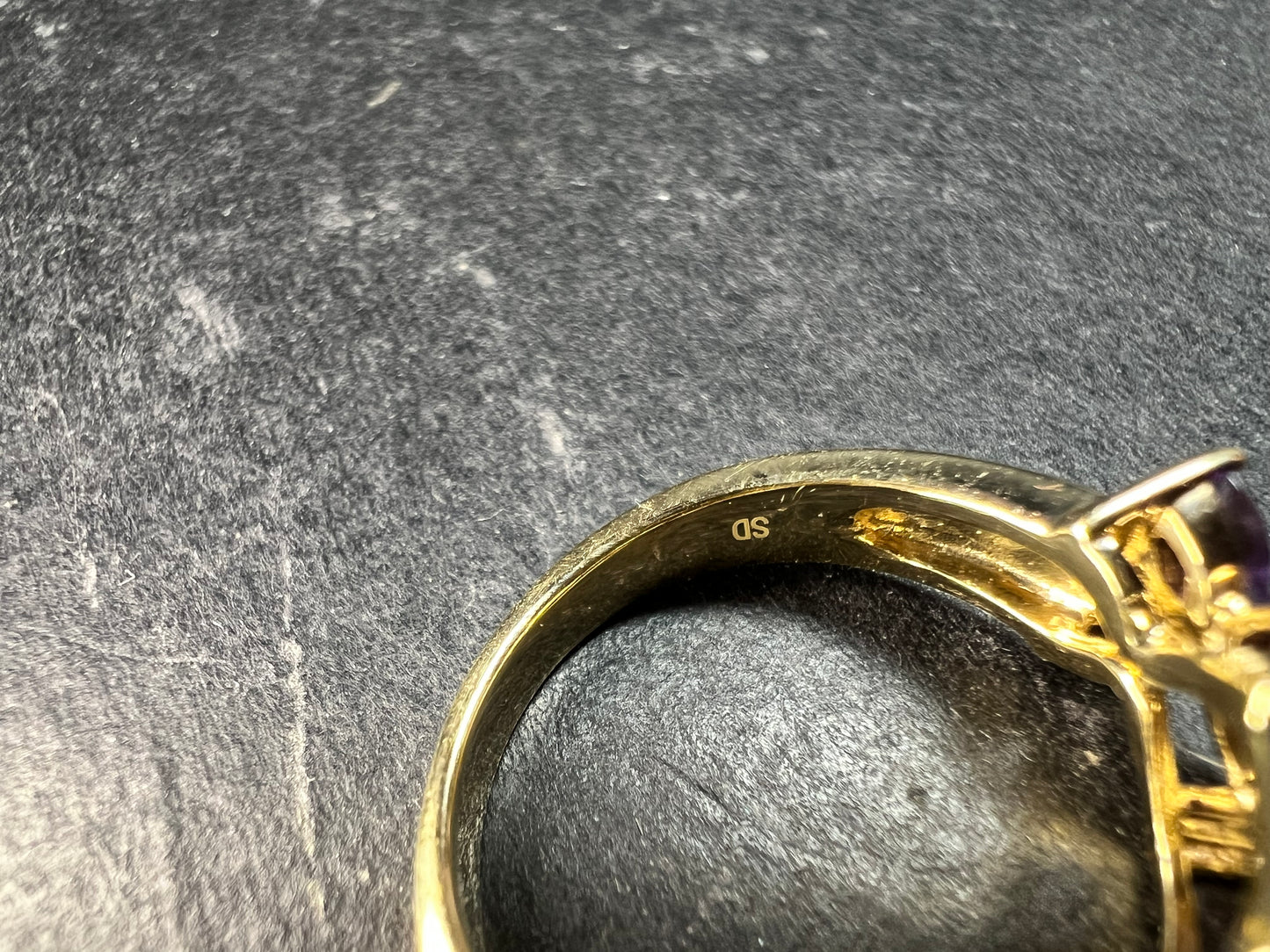 Ametrine Citrine Amethyst Ring Gold Plated 925 Size 7