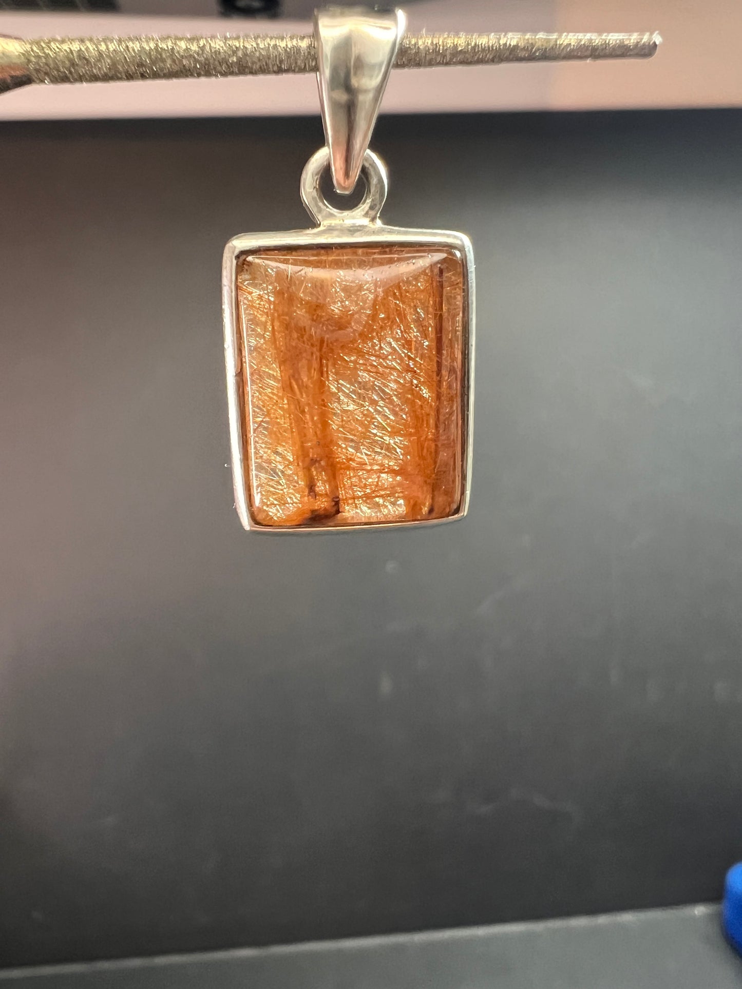 Vintage Nature Company Copper Rutilated Quartz Pendant 925 Sterling Silver