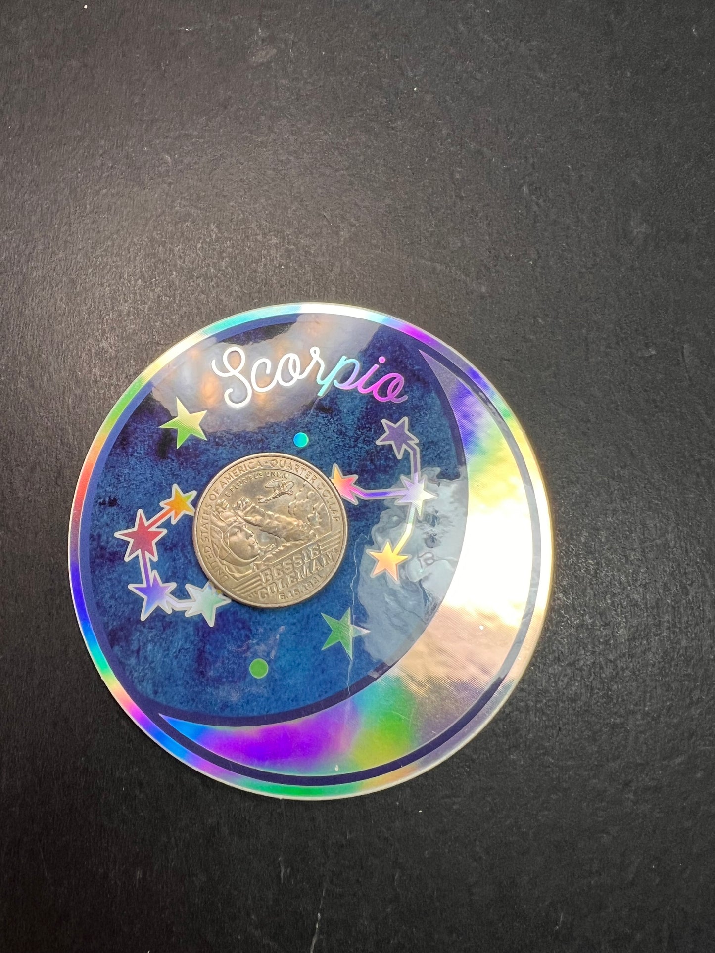 🌌 Scorpio Constellation Holographic Wildflower Sticker