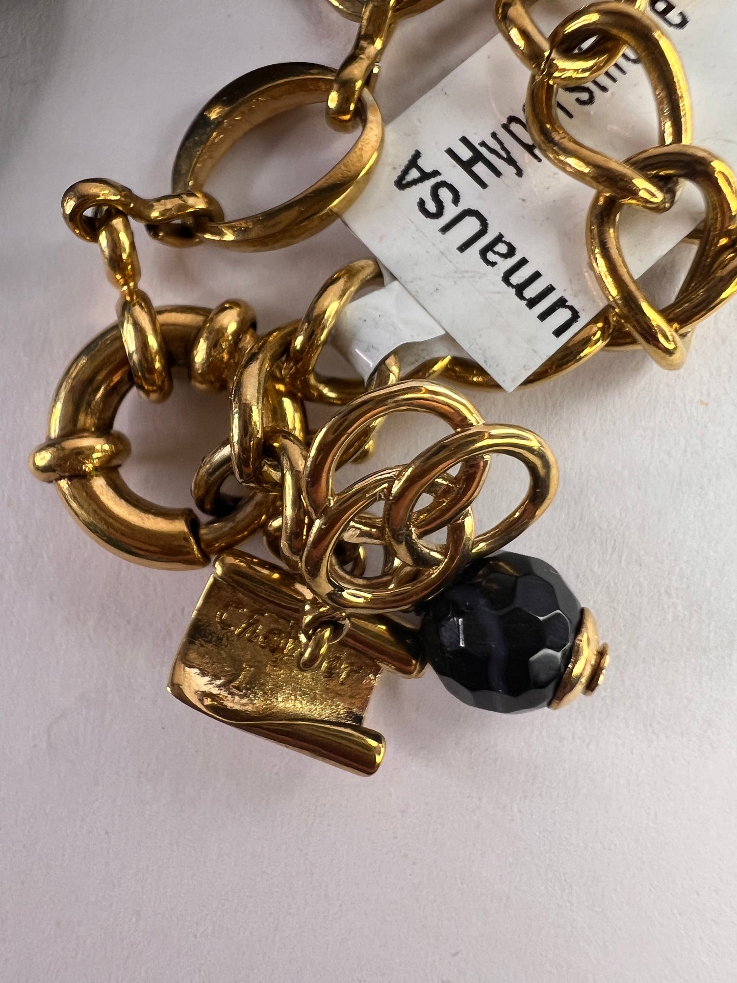 NEW Hypersthene necklace in gold over bronze