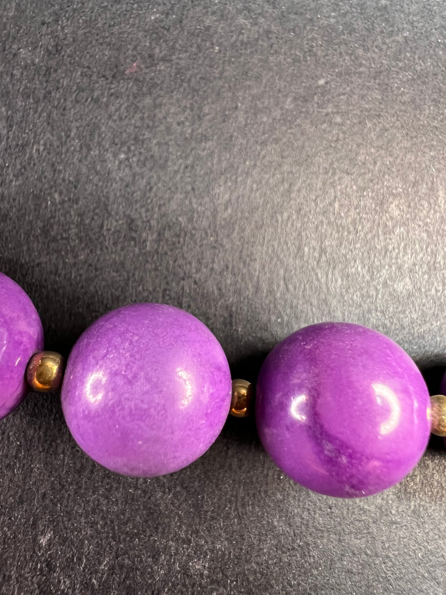 NEW Phosphosiderite graduated beaded necklace in vermeil